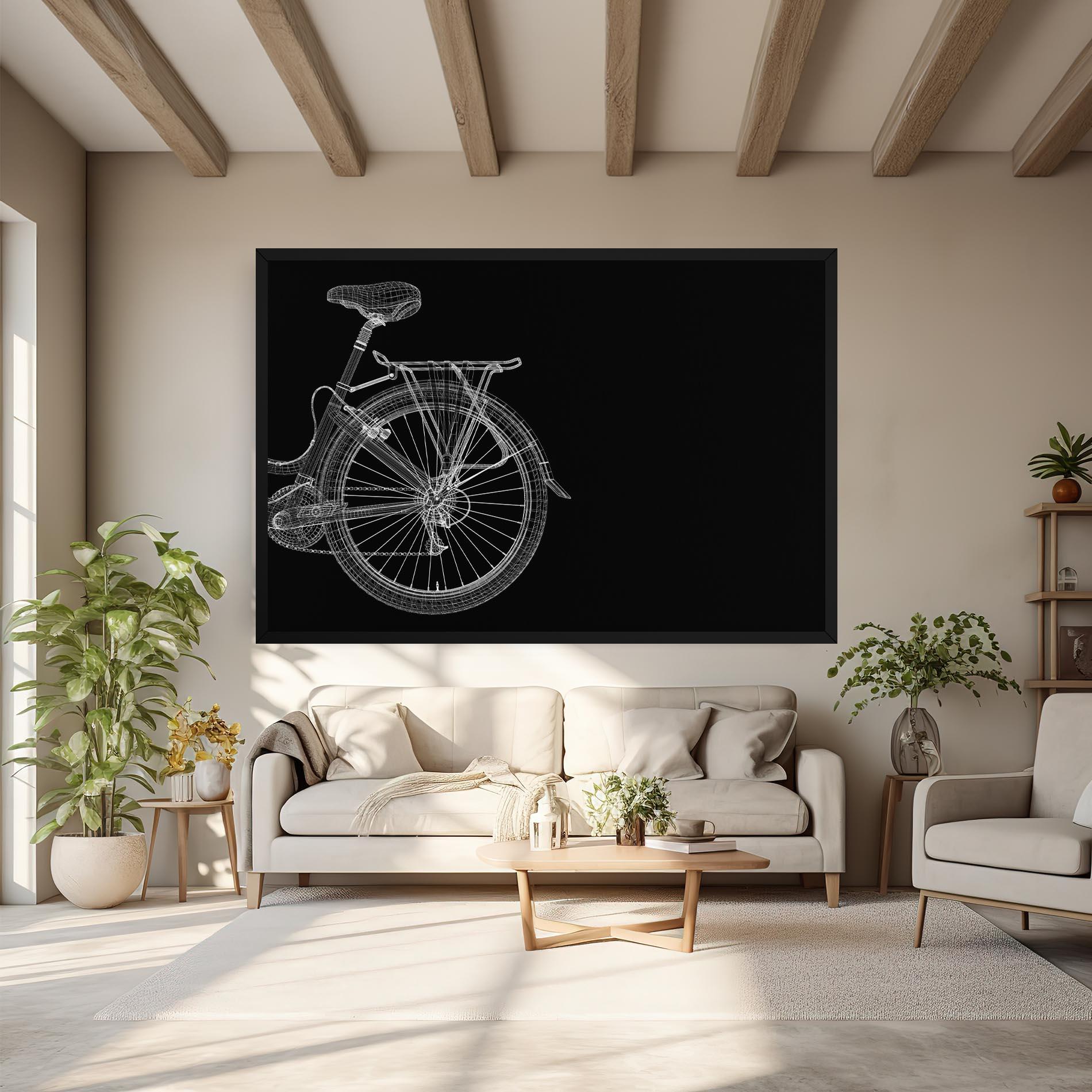 Leinwandbild 3d Wire Model Bike mockup 6