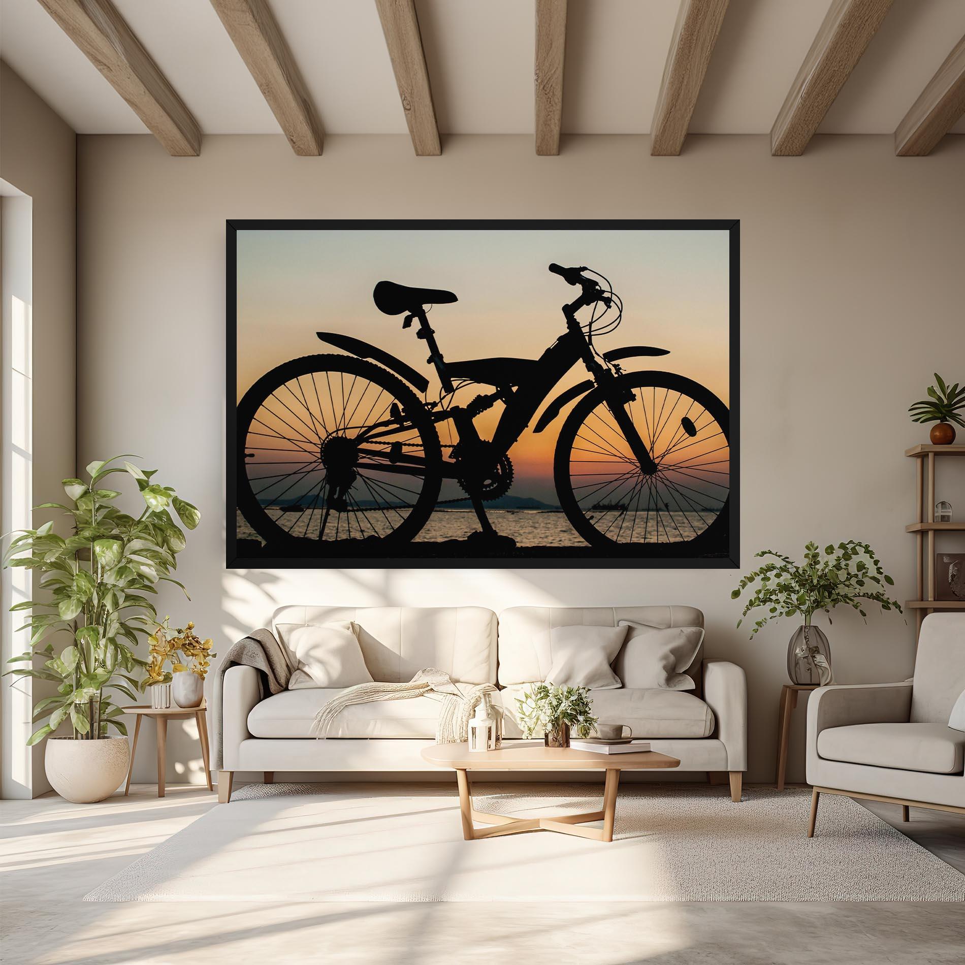 Leinwandbild Beautiful Mtb Shilouette mockup 6