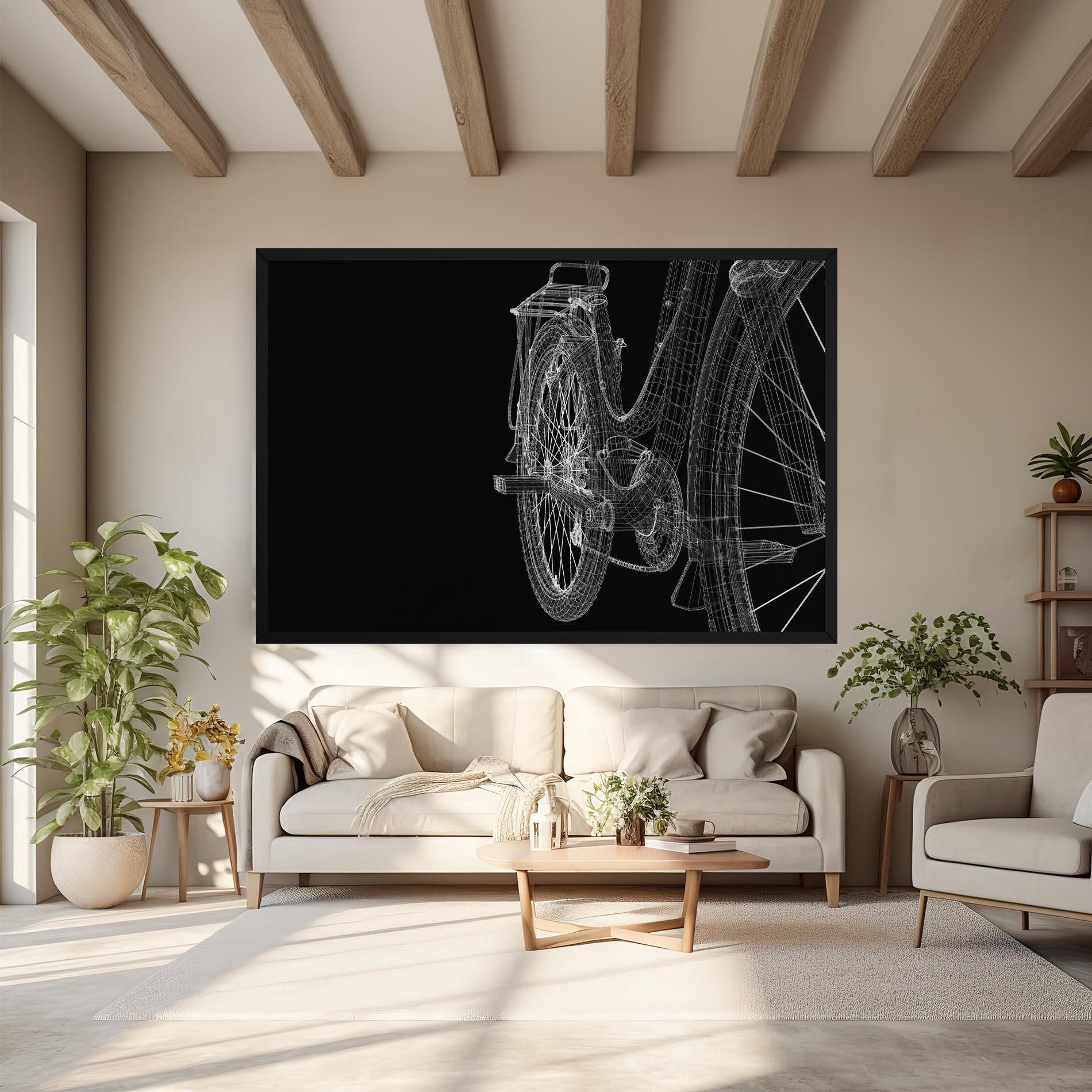 Leinwandbild Bike Wire Model 3d mockup 6