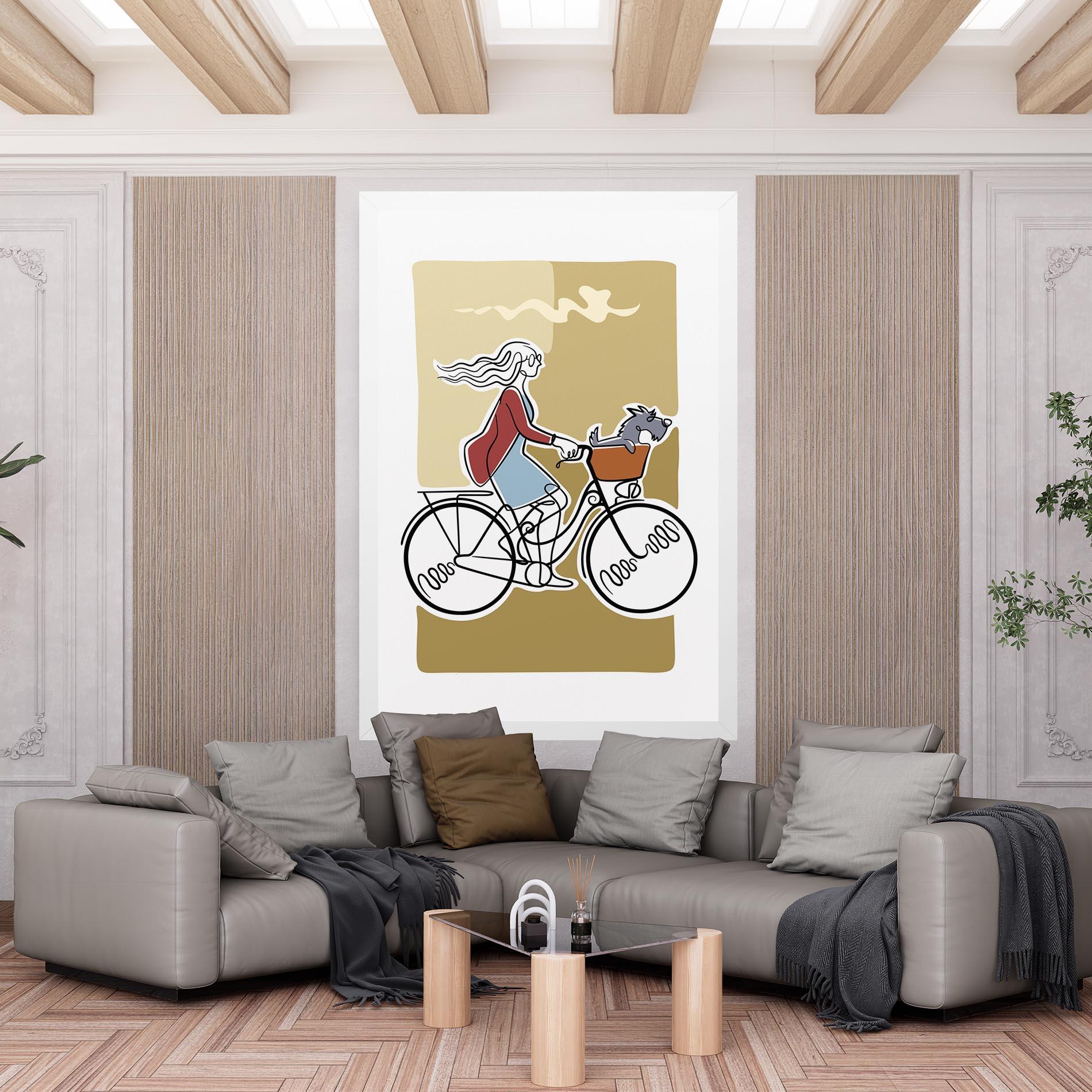 Leinwandbild Dog On Bike mockup 6