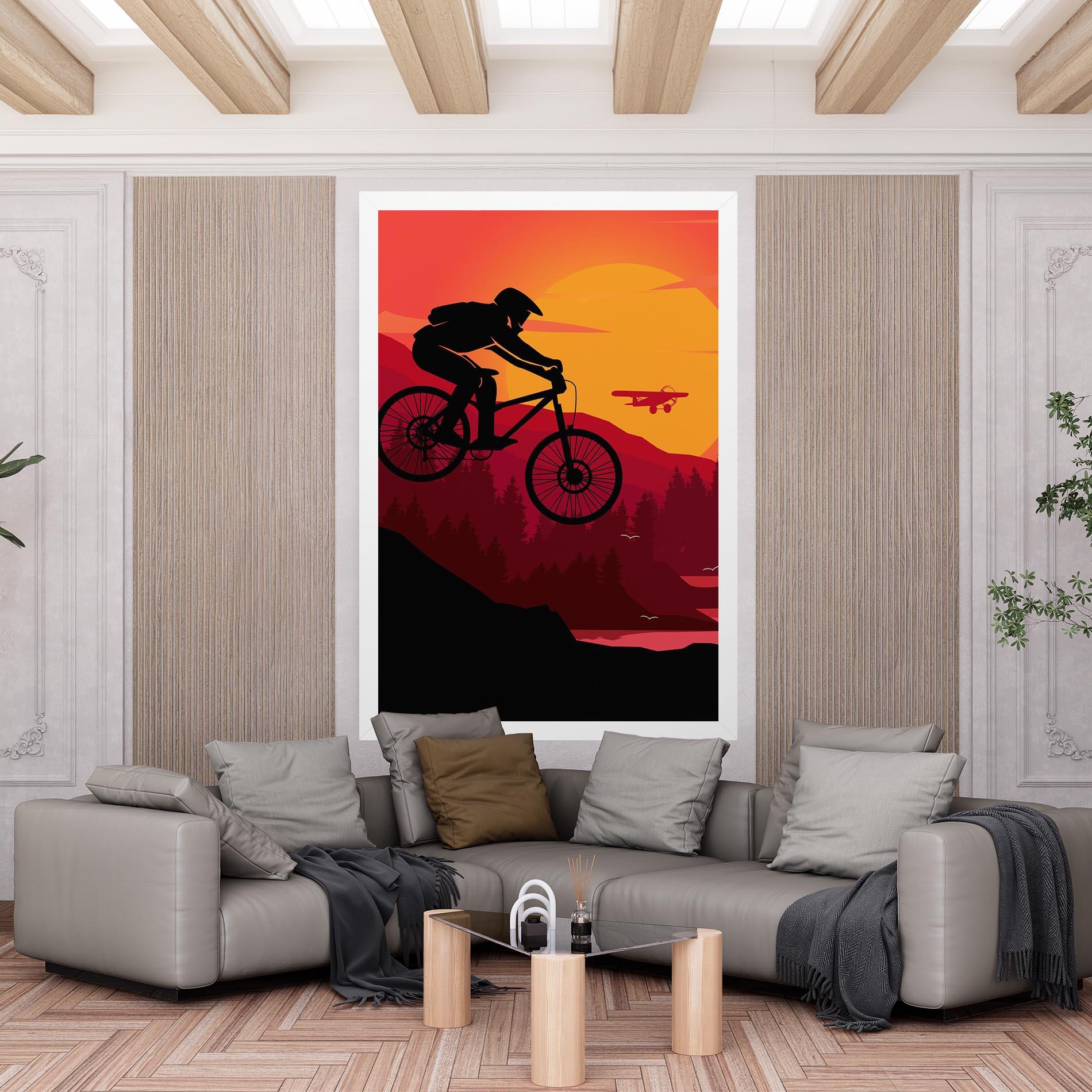 Leinwandbild Mountain Bike Sunset mockup 6
