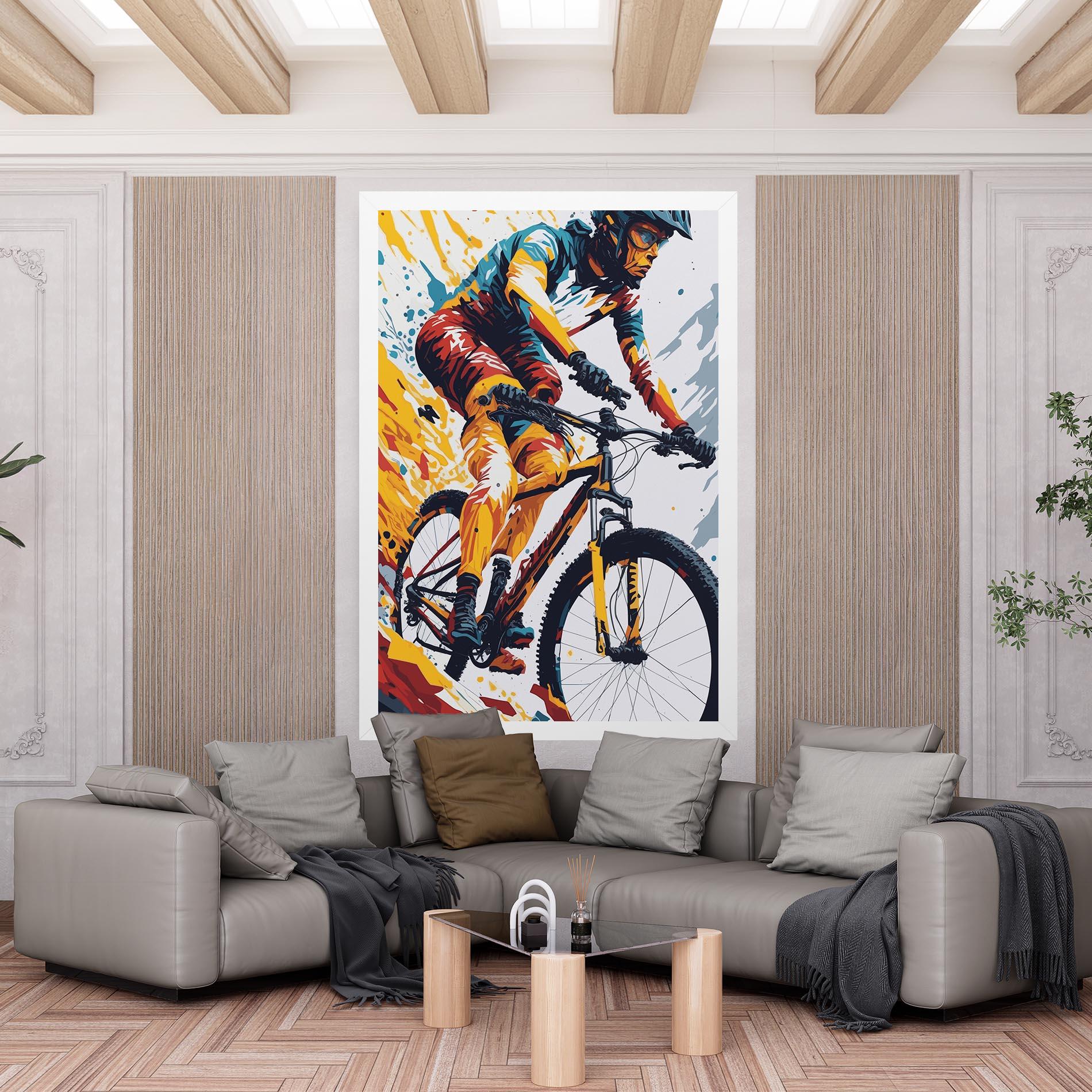 Leinwandbild Yellow Bike Art mockup 6