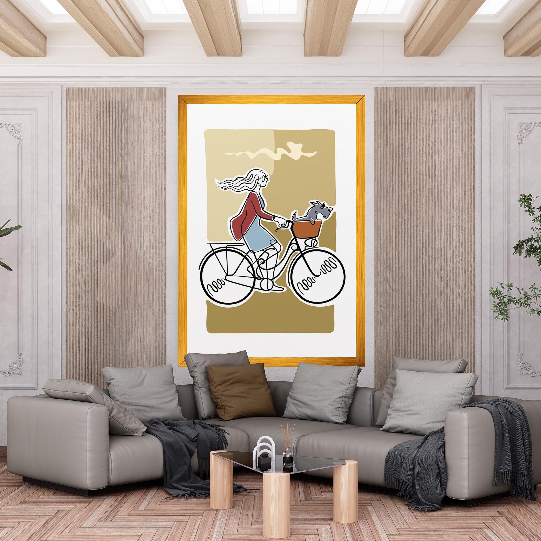 Leinwandbild Dog On Bike mockup 6