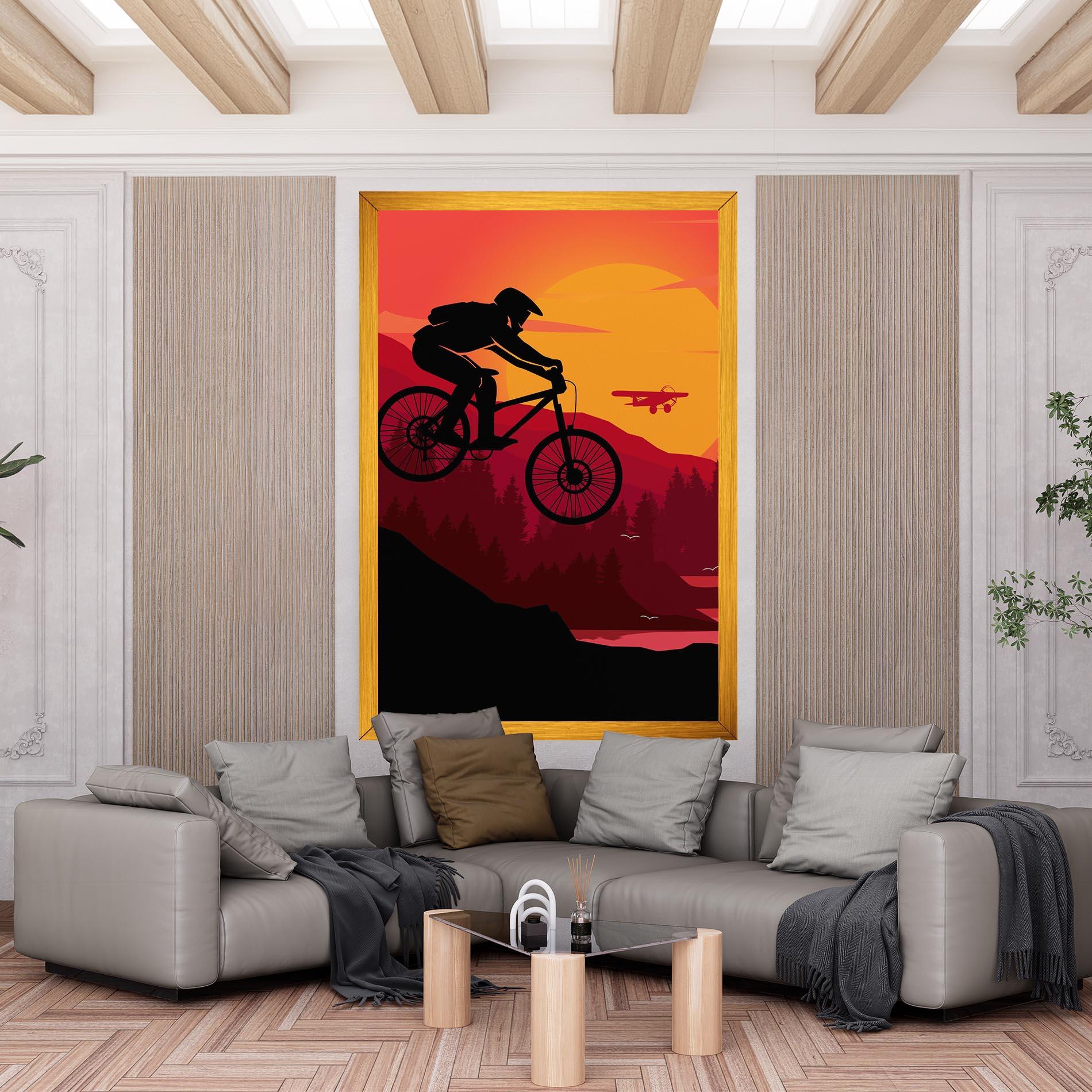 Leinwandbild Mountain Bike Sunset mockup 6