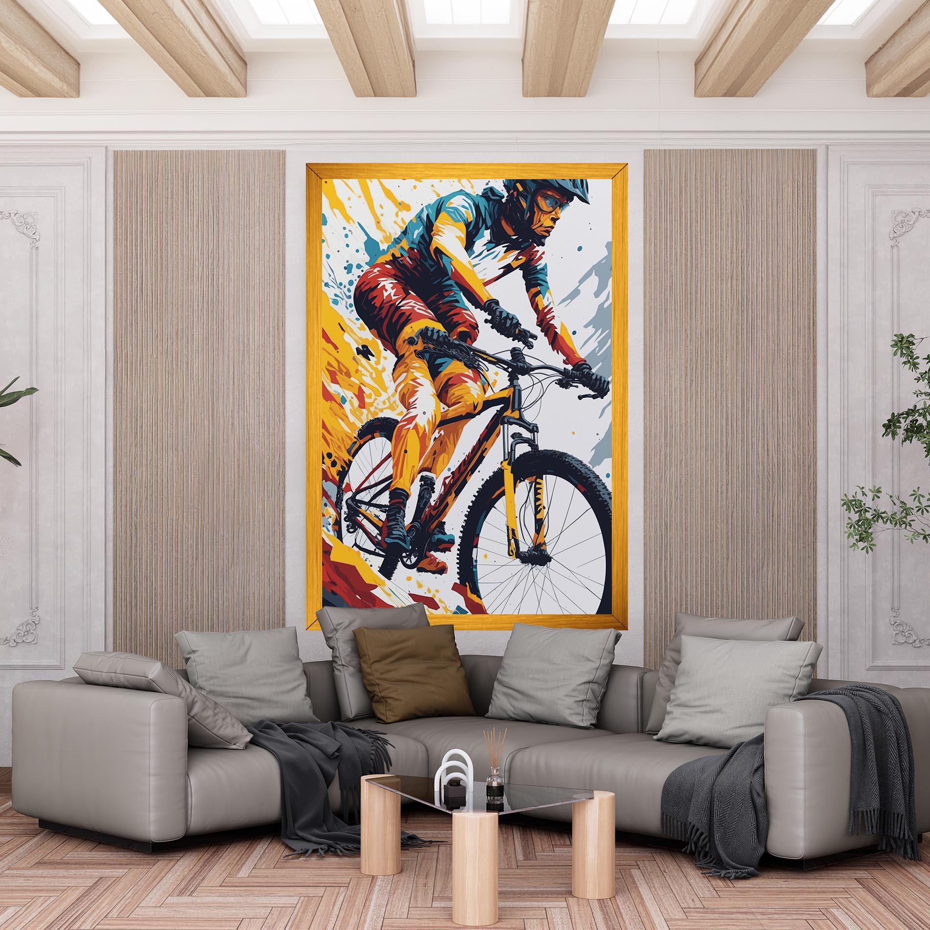 Leinwandbild Yellow Bike Art mockup 6
