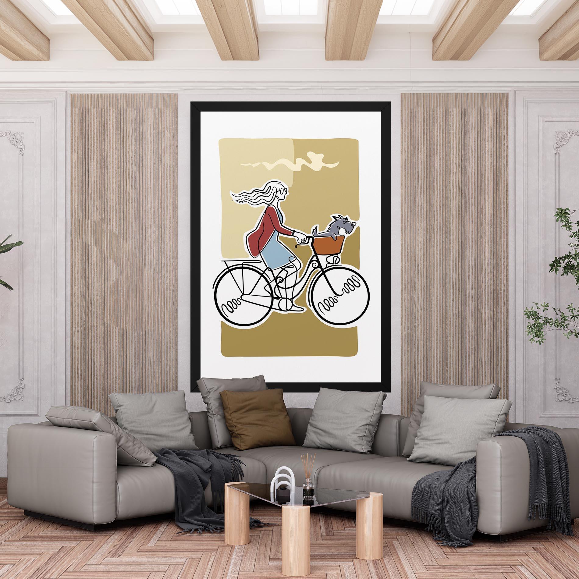 Leinwandbild Dog On Bike mockup 6