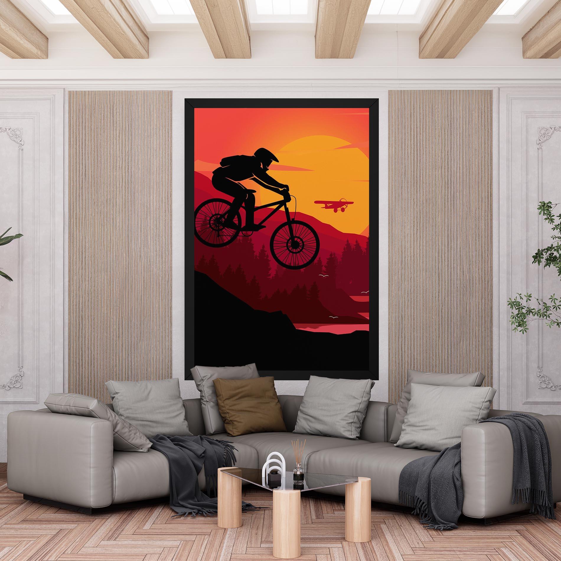 Leinwandbild Mountain Bike Sunset mockup 6