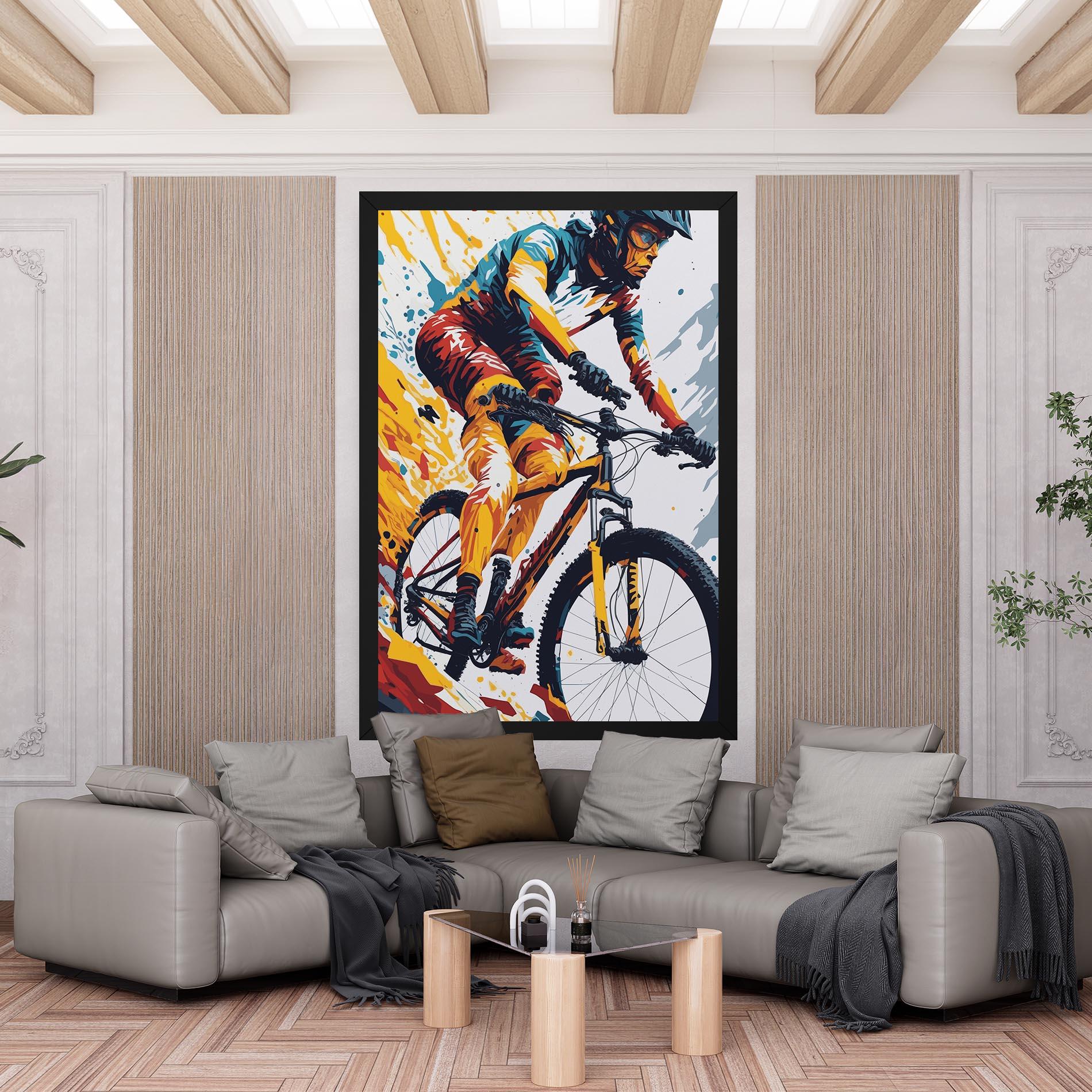 Leinwandbild Yellow Bike Art mockup 6