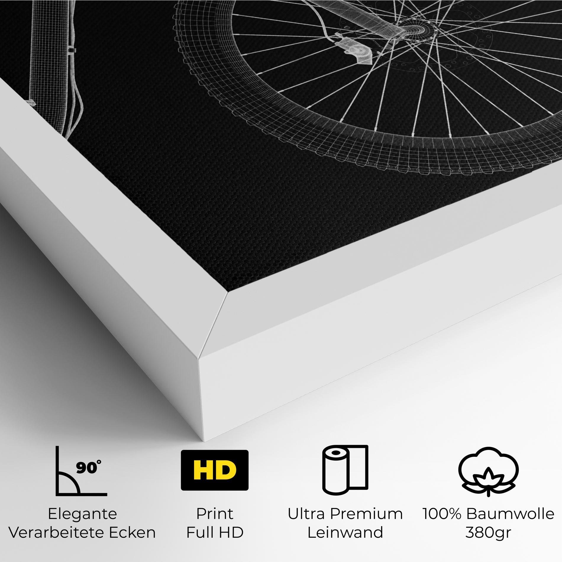 Leinwandbild 3d White Model Bike mockup 4
