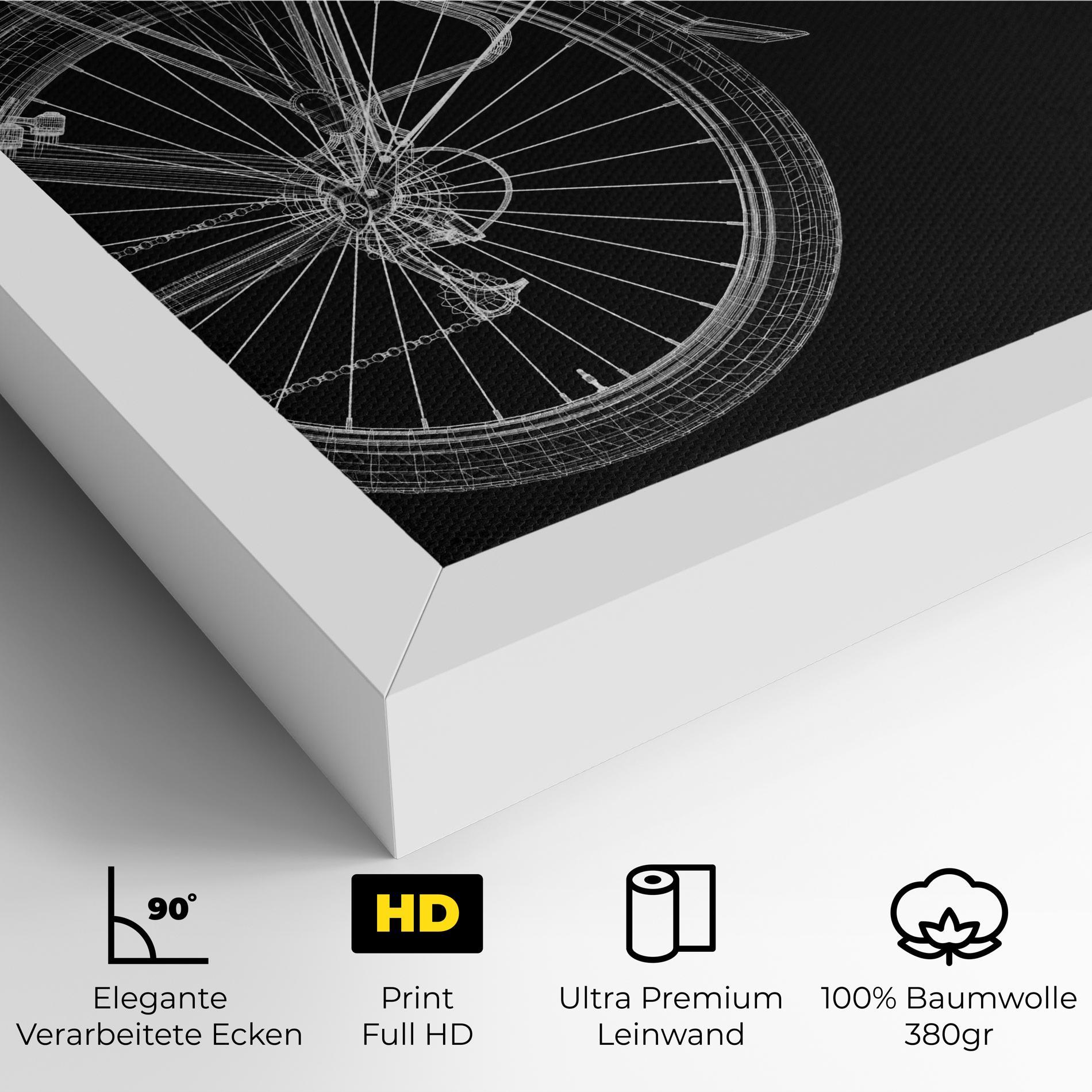 Leinwandbild 3d Wire Model Bike mockup 4