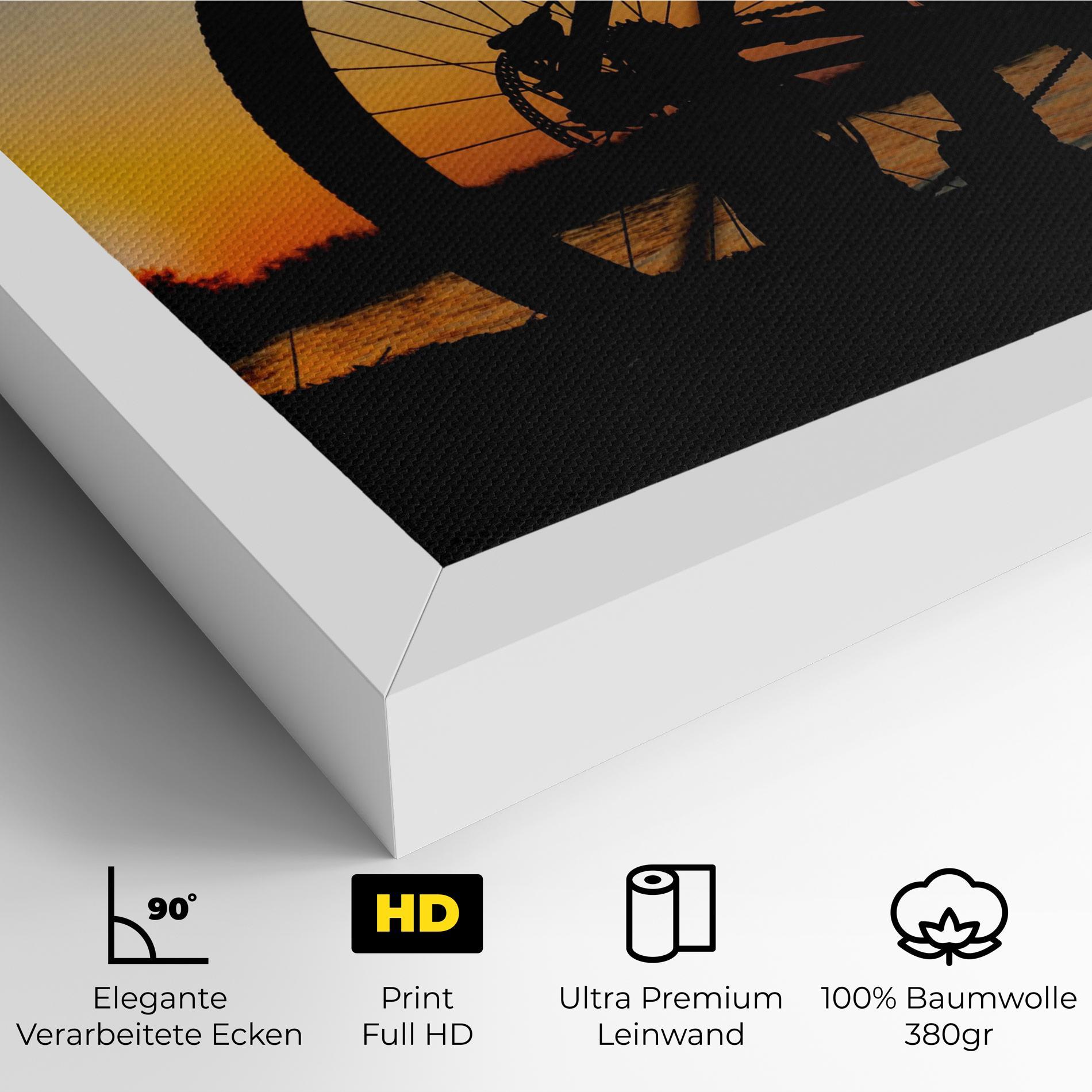 Leinwandbild Beach Bike Silhouette mockup 4