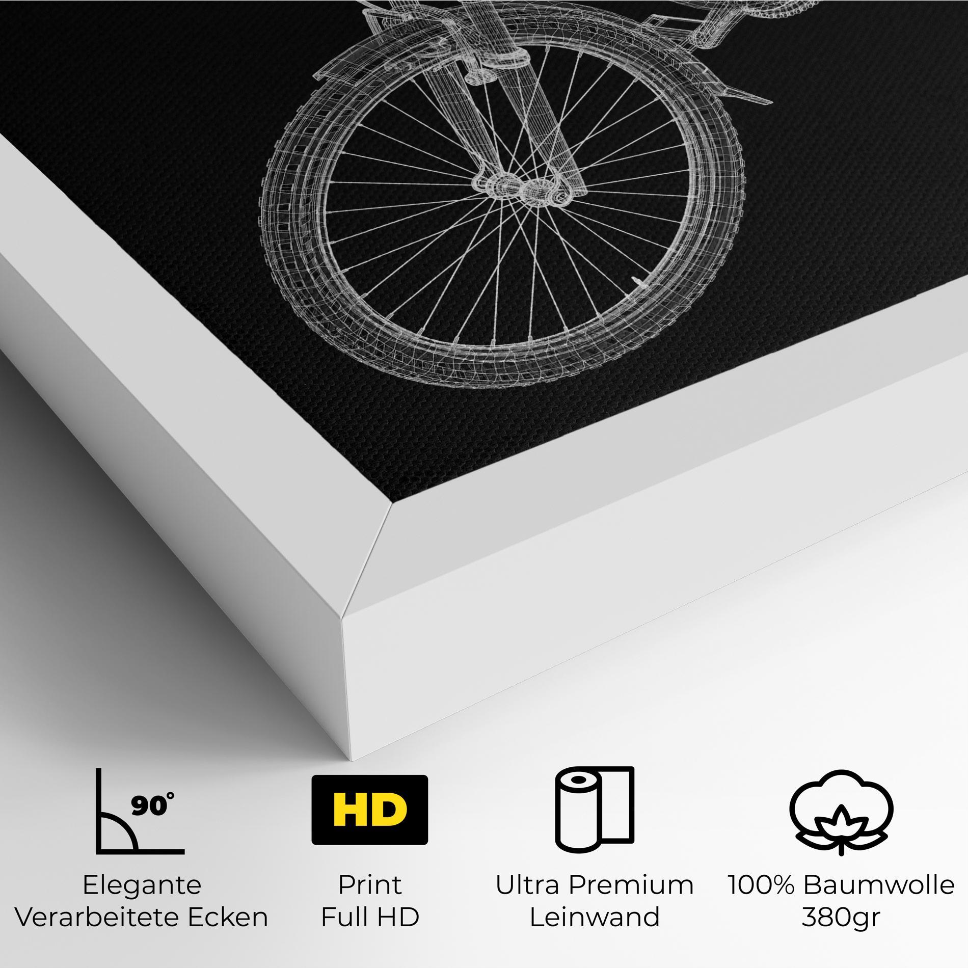 Leinwandbild Bicycle 3d Model mockup 4