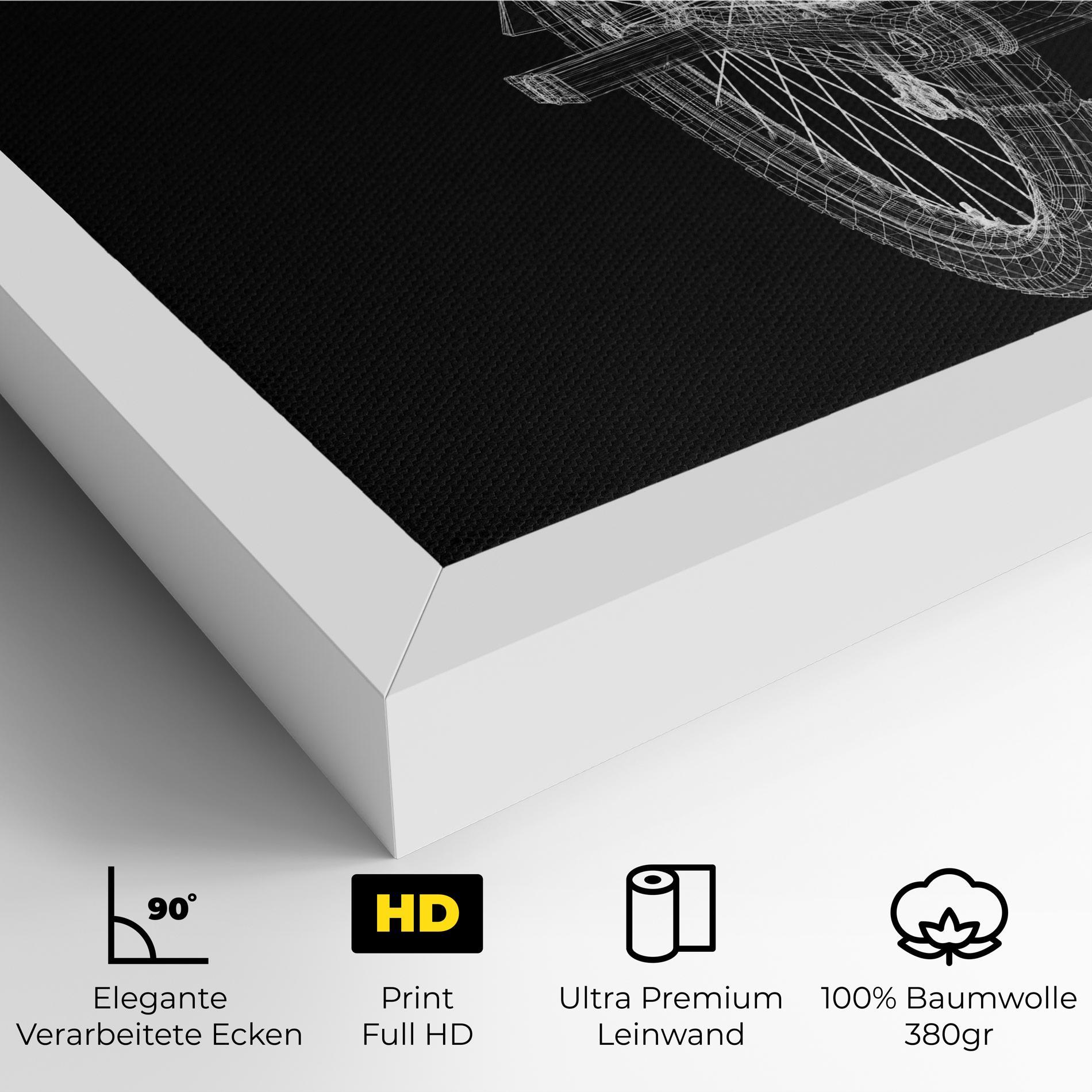 Leinwandbild Bike Wire Model 3d mockup 4