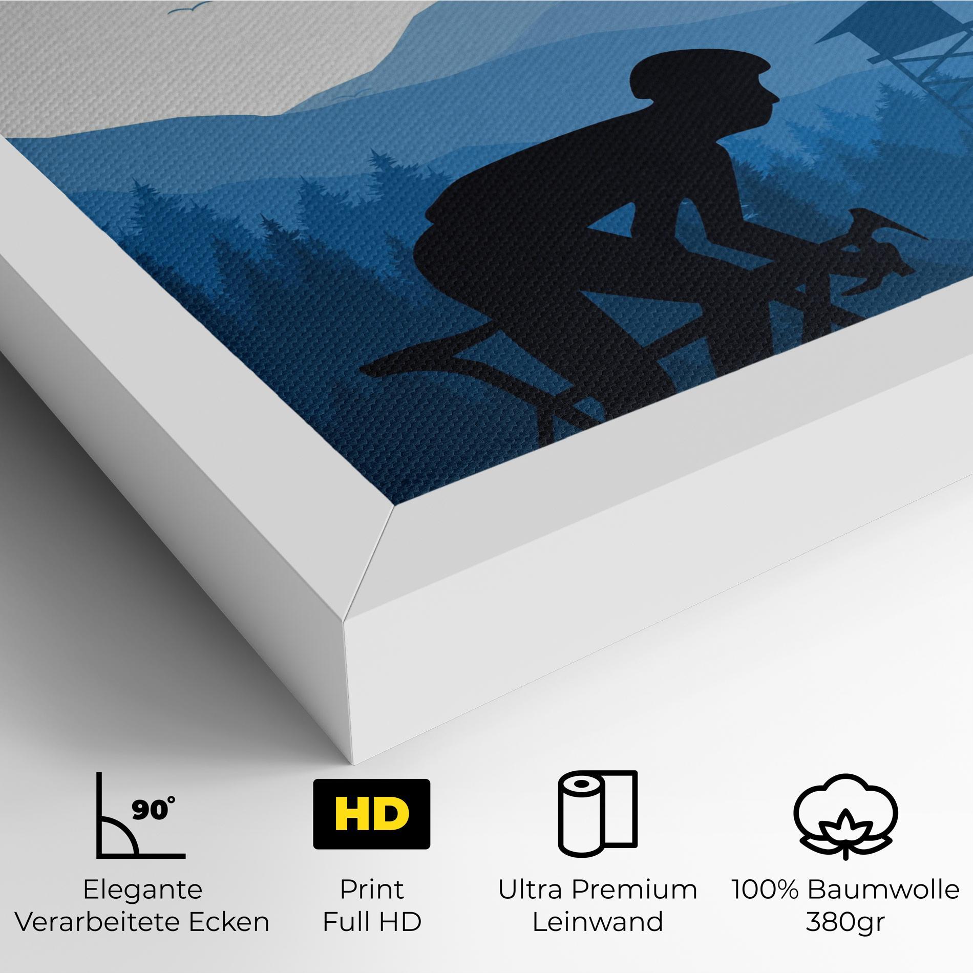 Leinwandbild Blue Light Bike mockup 4