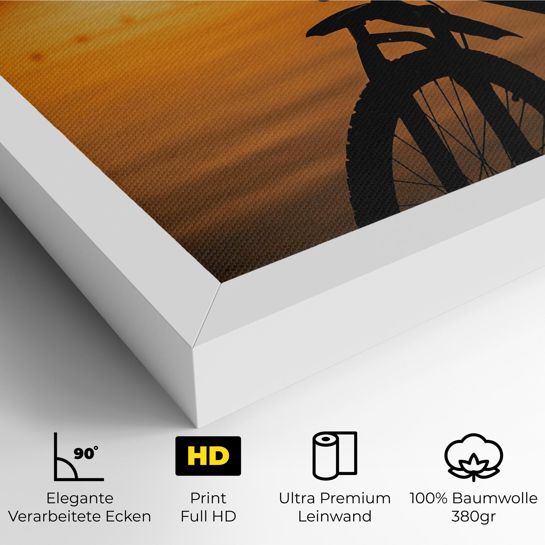 Leinwandbild Sunset Lake Bike mockup 4