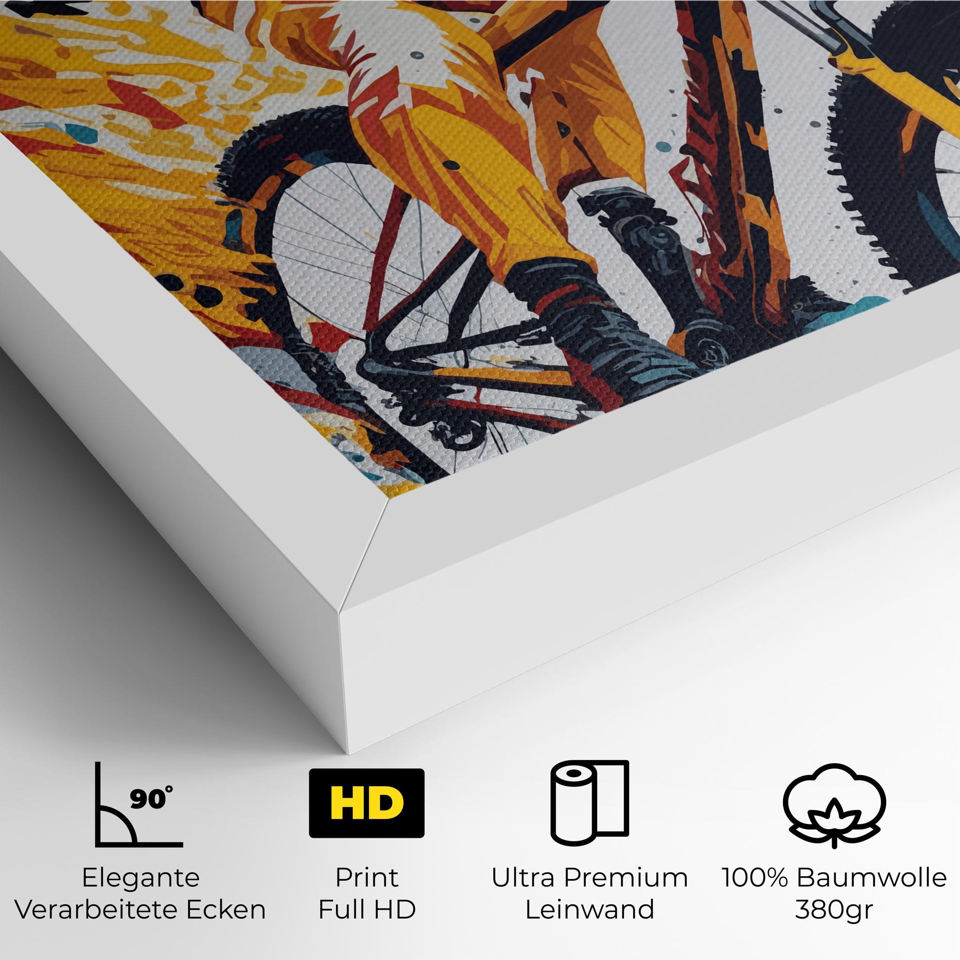 Leinwandbild Yellow Bike Art mockup 4