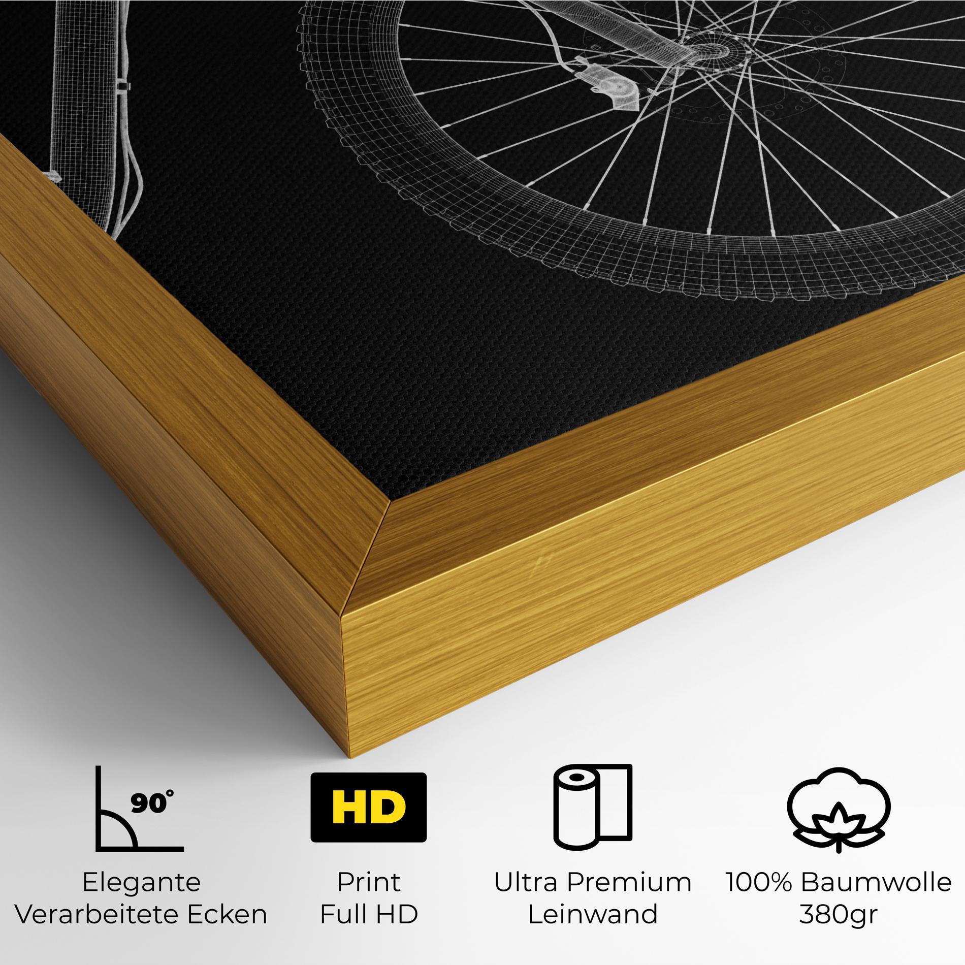 Leinwandbild 3d White Model Bike mockup 4