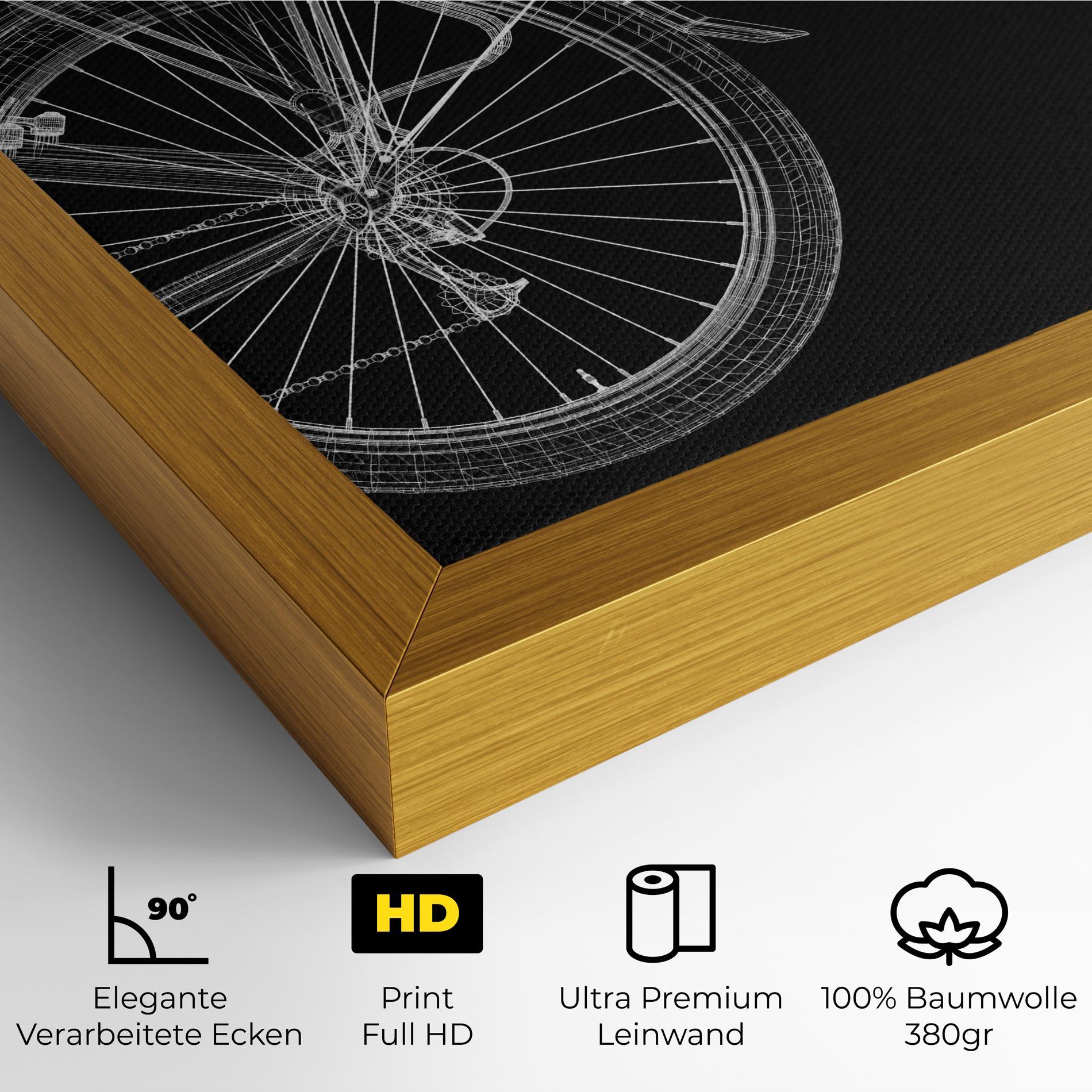 Leinwandbild 3d Wire Model Bike mockup 4