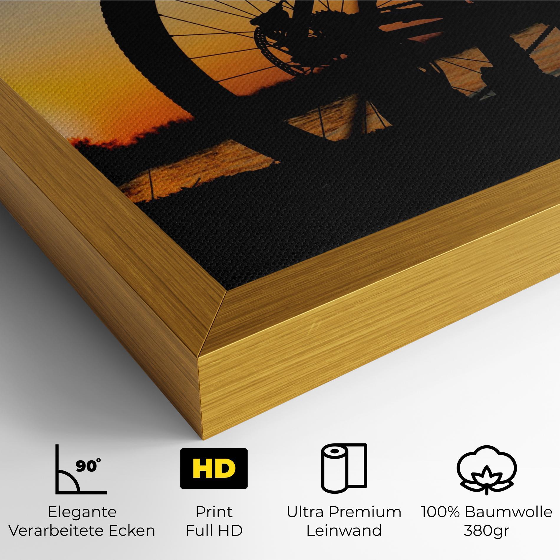 Leinwandbild Beach Bike Silhouette mockup 4