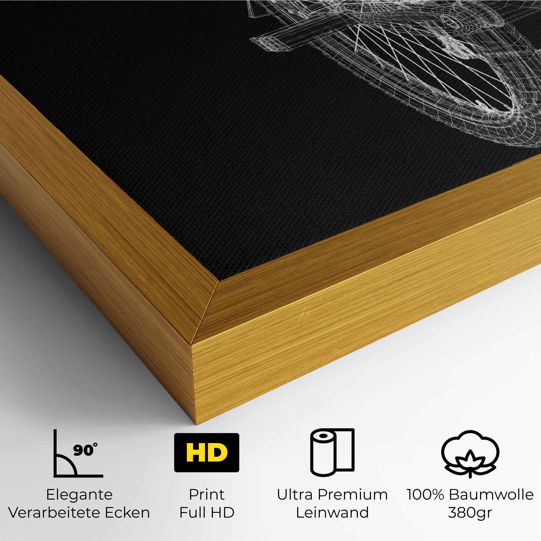 Leinwandbild Bike Wire Model 3d mockup 4