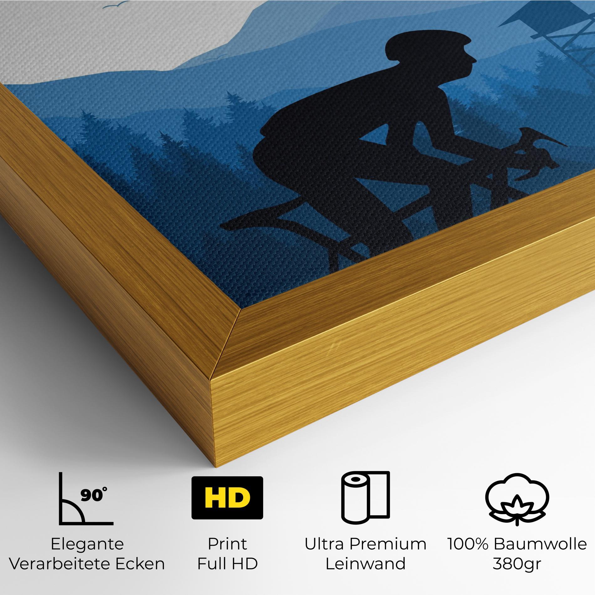 Leinwandbild Blue Light Bike mockup 4