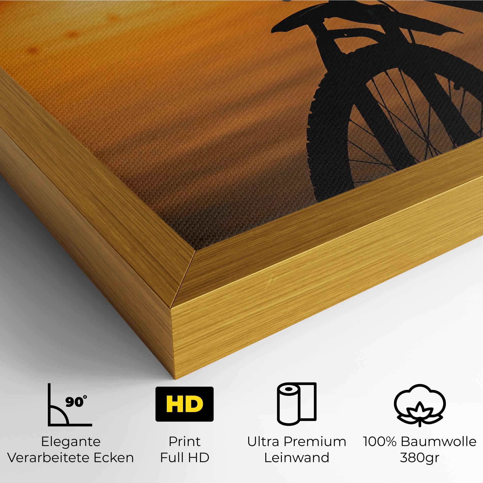 Leinwandbild Sunset Lake Bike mockup 4