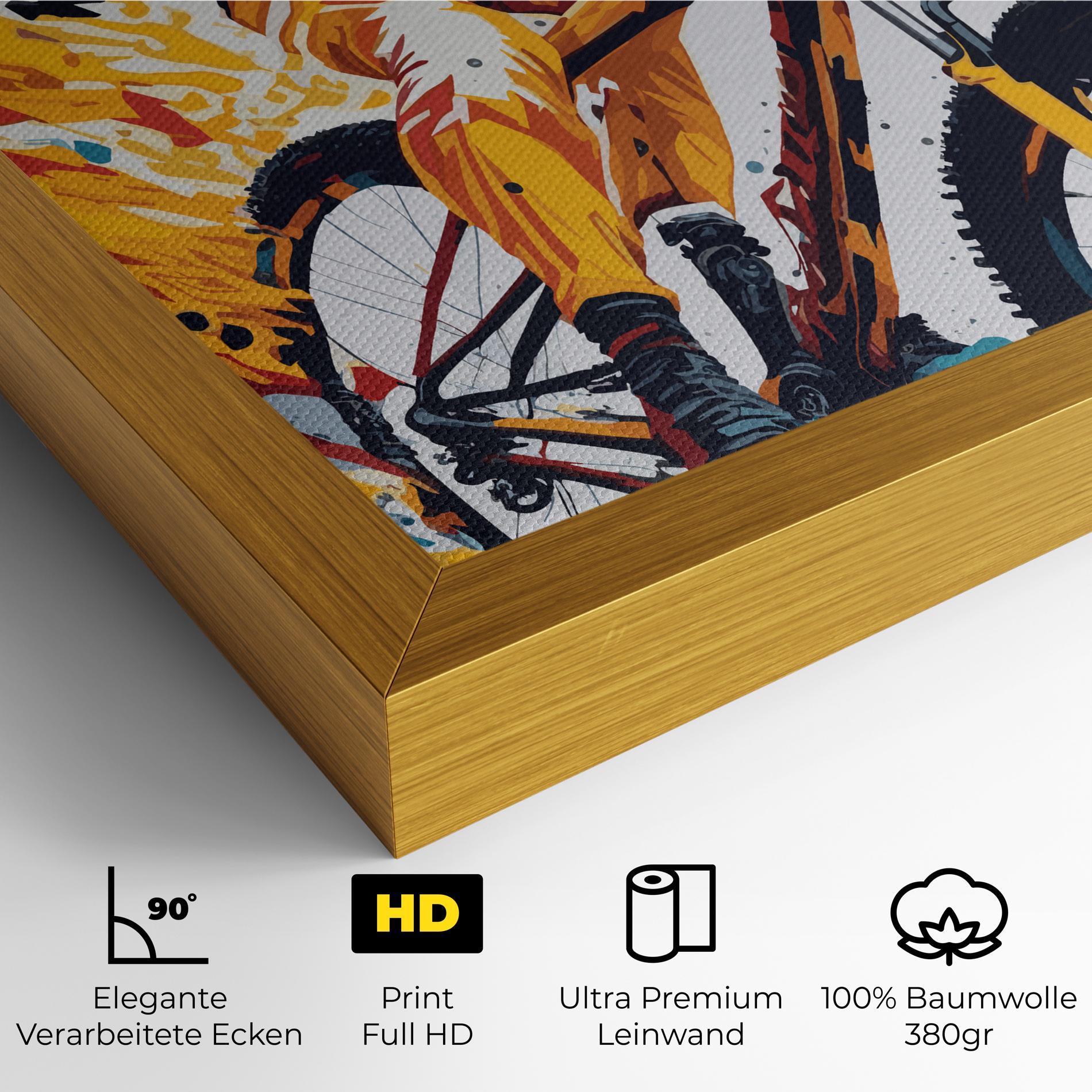Leinwandbild Yellow Bike Art mockup 4