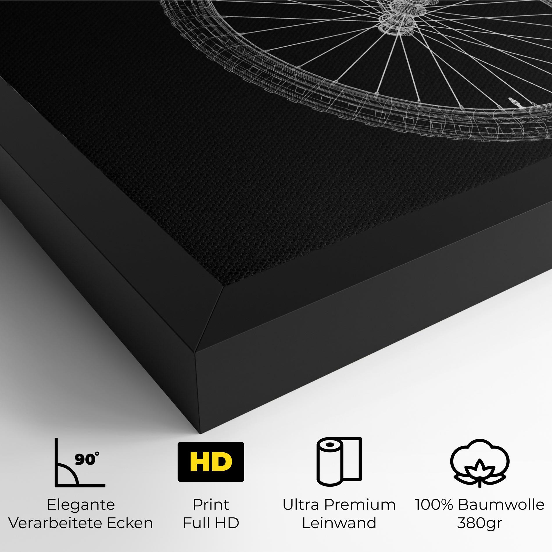 Leinwandbild 3d Bike Model On Black mockup 4