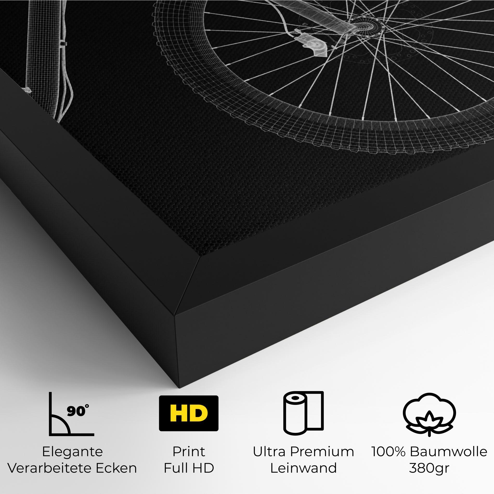 Leinwandbild 3d White Model Bike mockup 4