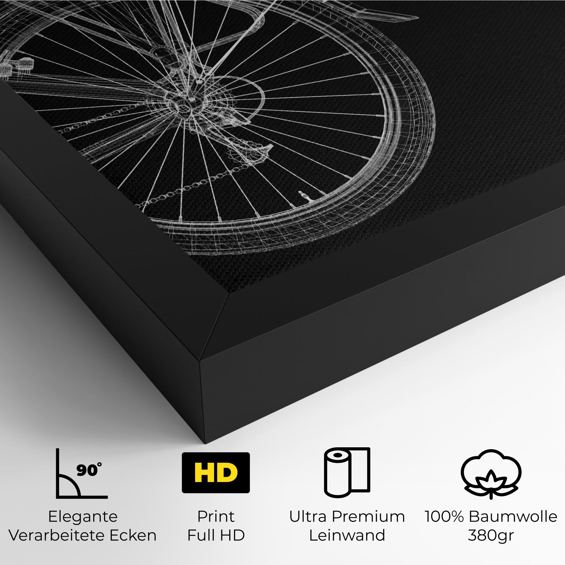 Leinwandbild 3d Wire Model Bike mockup 4