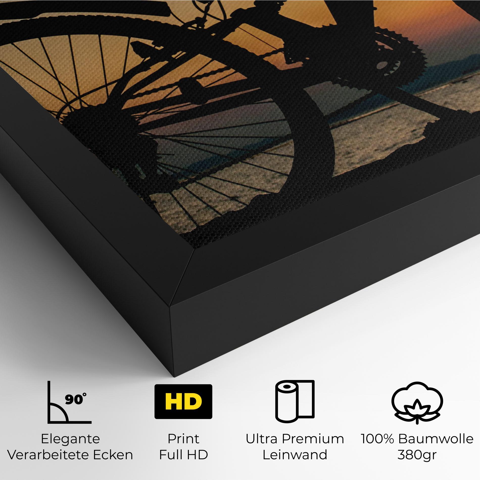 Leinwandbild Beautiful Mtb Shilouette mockup 4