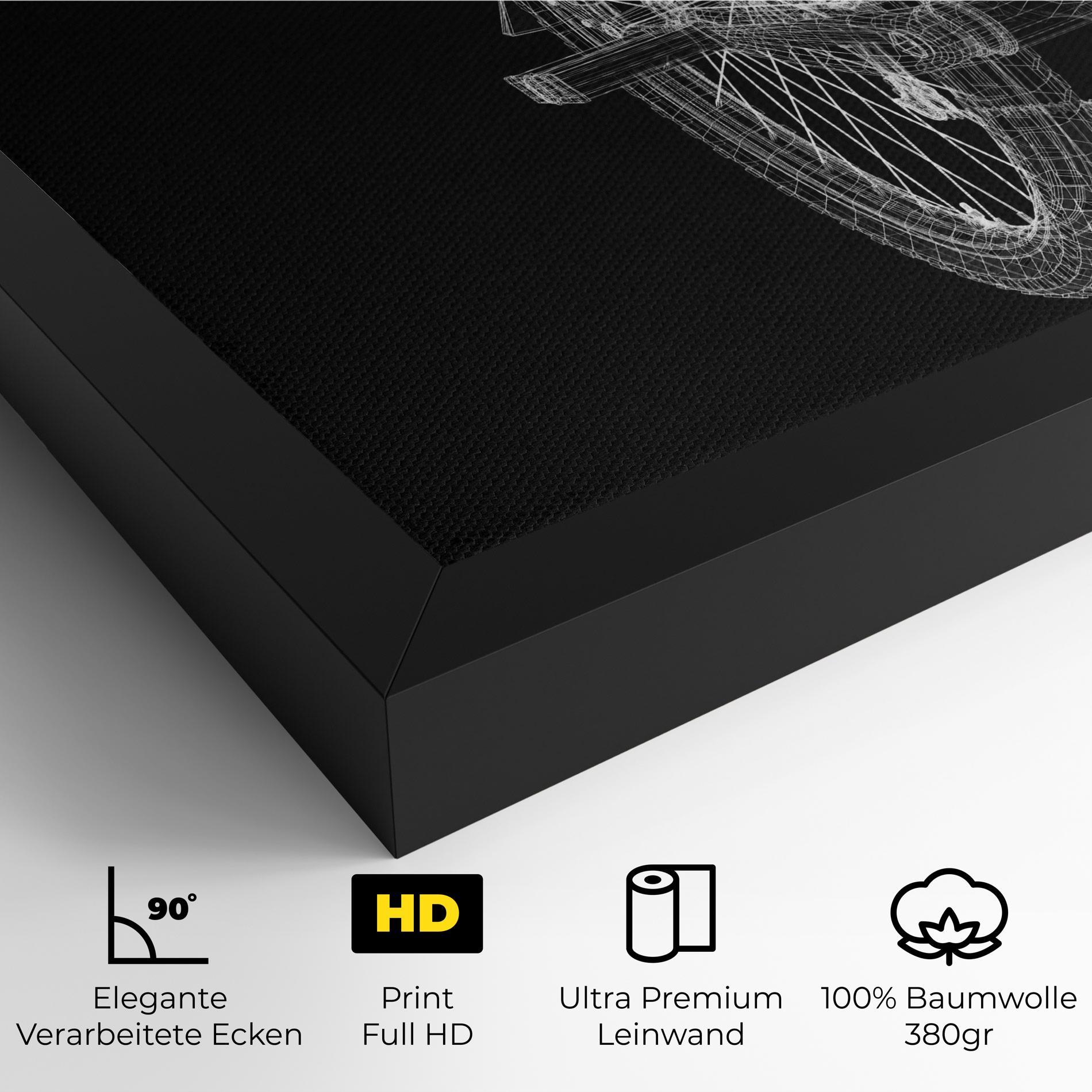 Leinwandbild Bike Wire Model 3d mockup 4