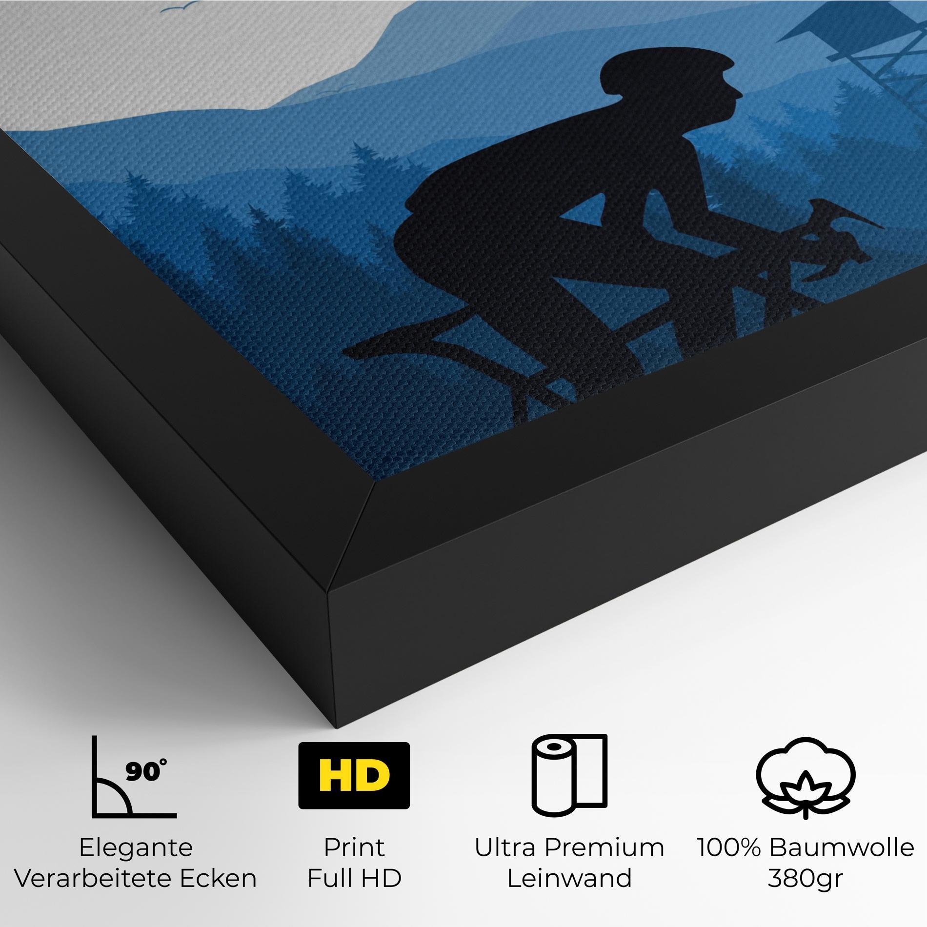 Leinwandbild Blue Light Bike mockup 4