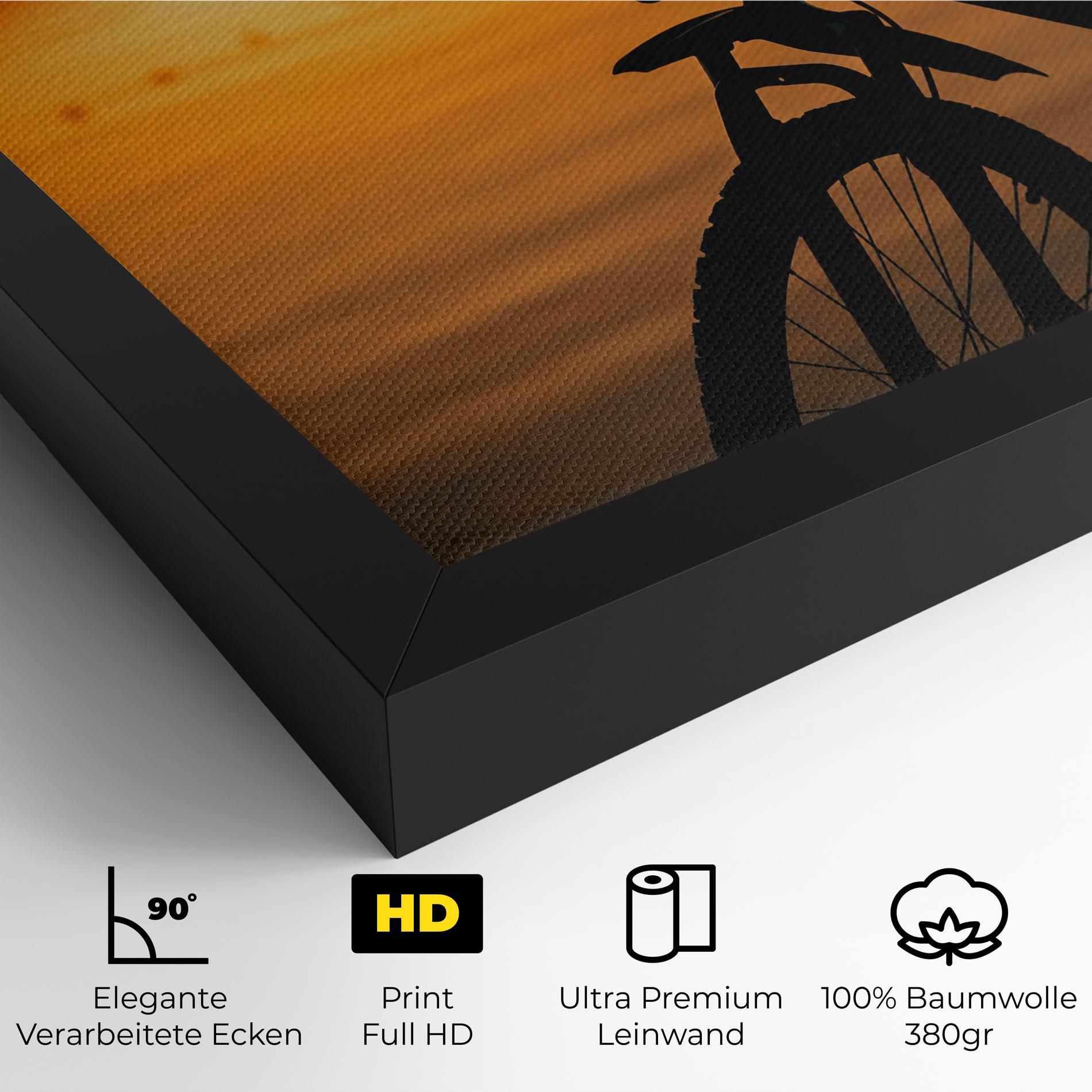 Leinwandbild Sunset Lake Bike mockup 4