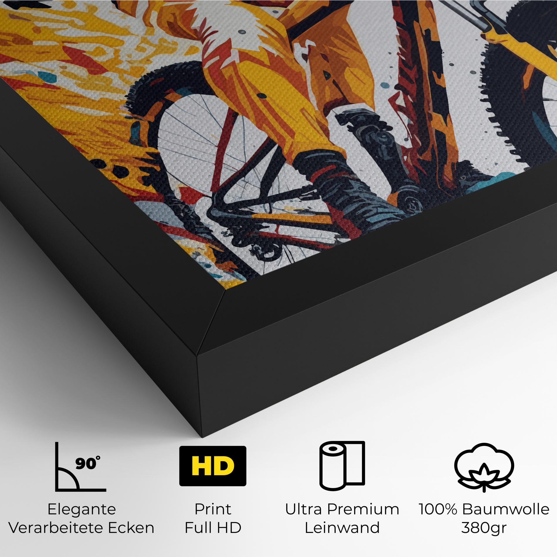 Leinwandbild Yellow Bike Art mockup 4