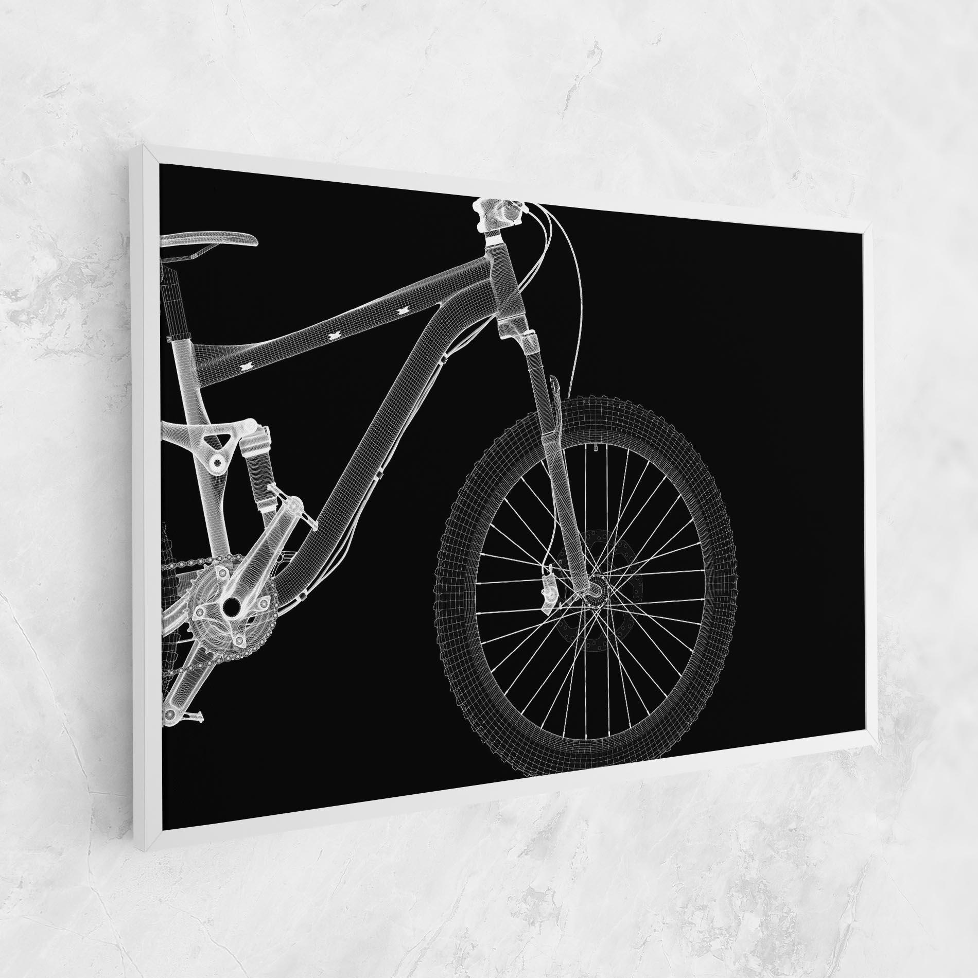 Leinwandbild 3d White Model Bike mockup 1