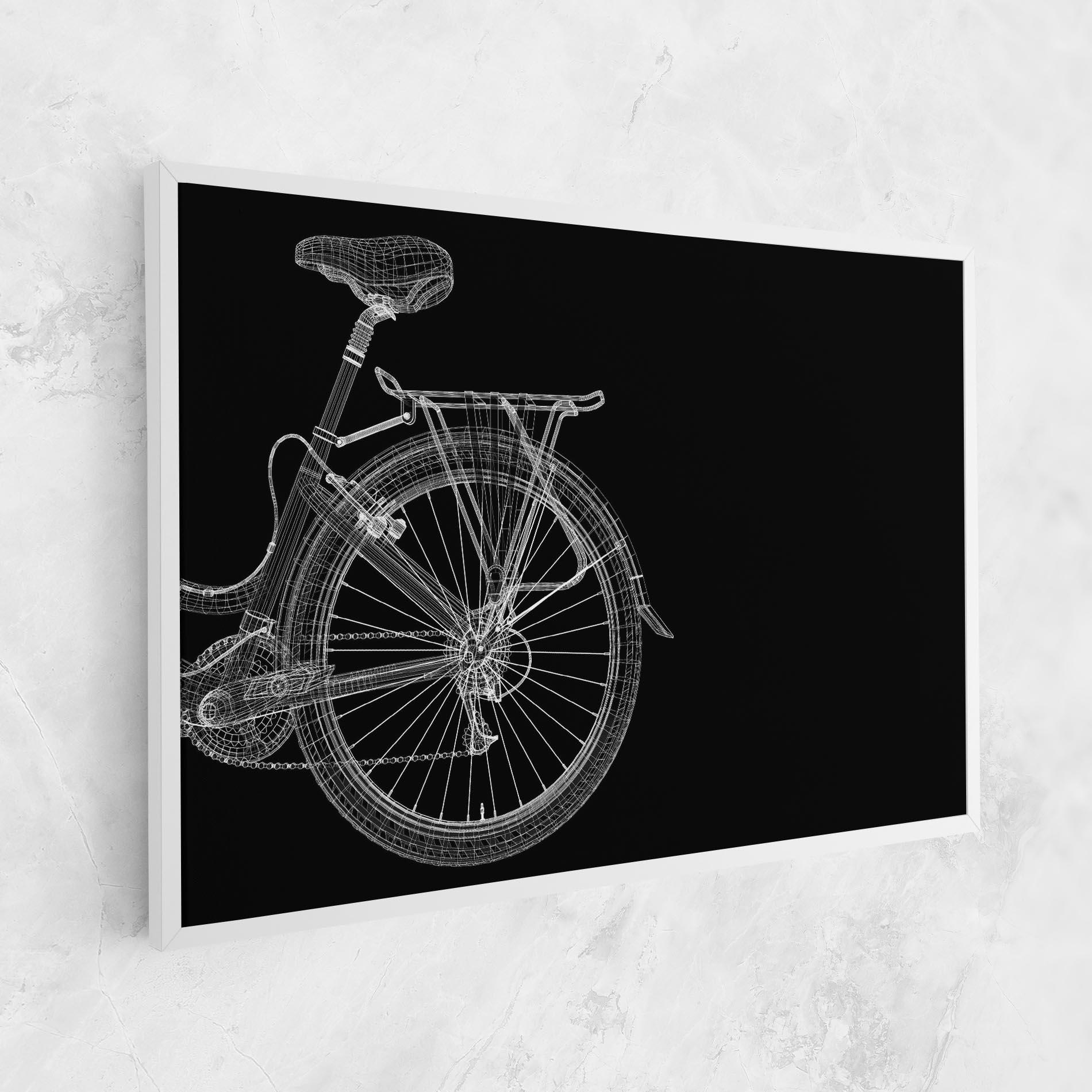 Leinwandbild 3d Wire Model Bike mockup 1