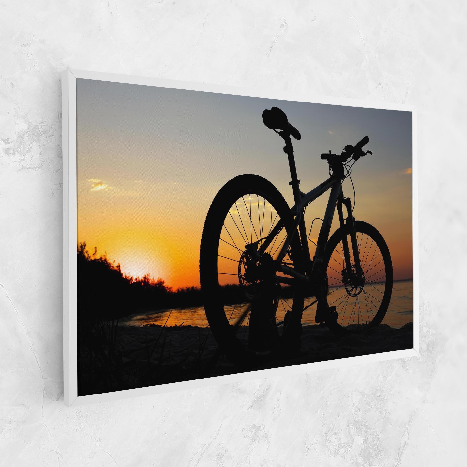Leinwandbild Beach Bike Silhouette mockup 1