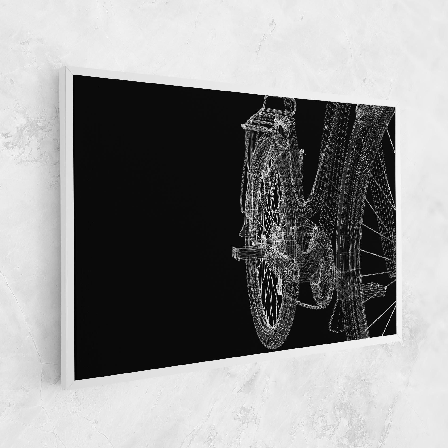 Leinwandbild Bike Wire Model 3d mockup 1