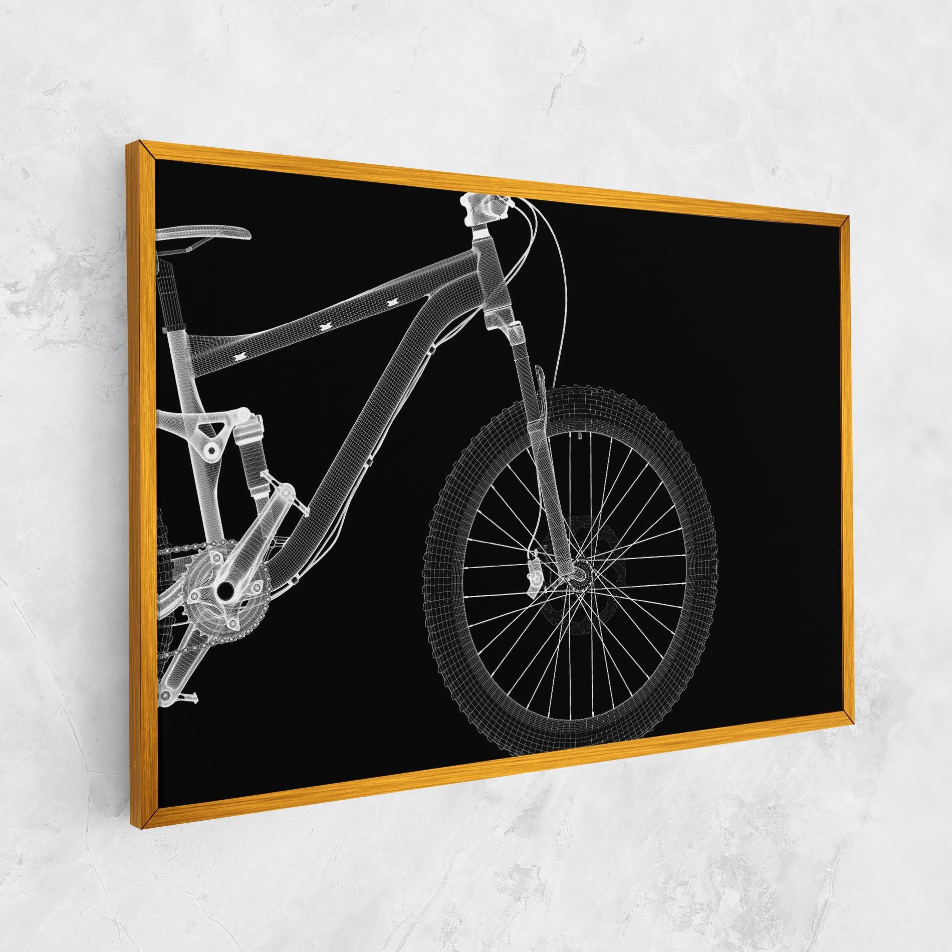 Leinwandbild 3d White Model Bike mockup 1