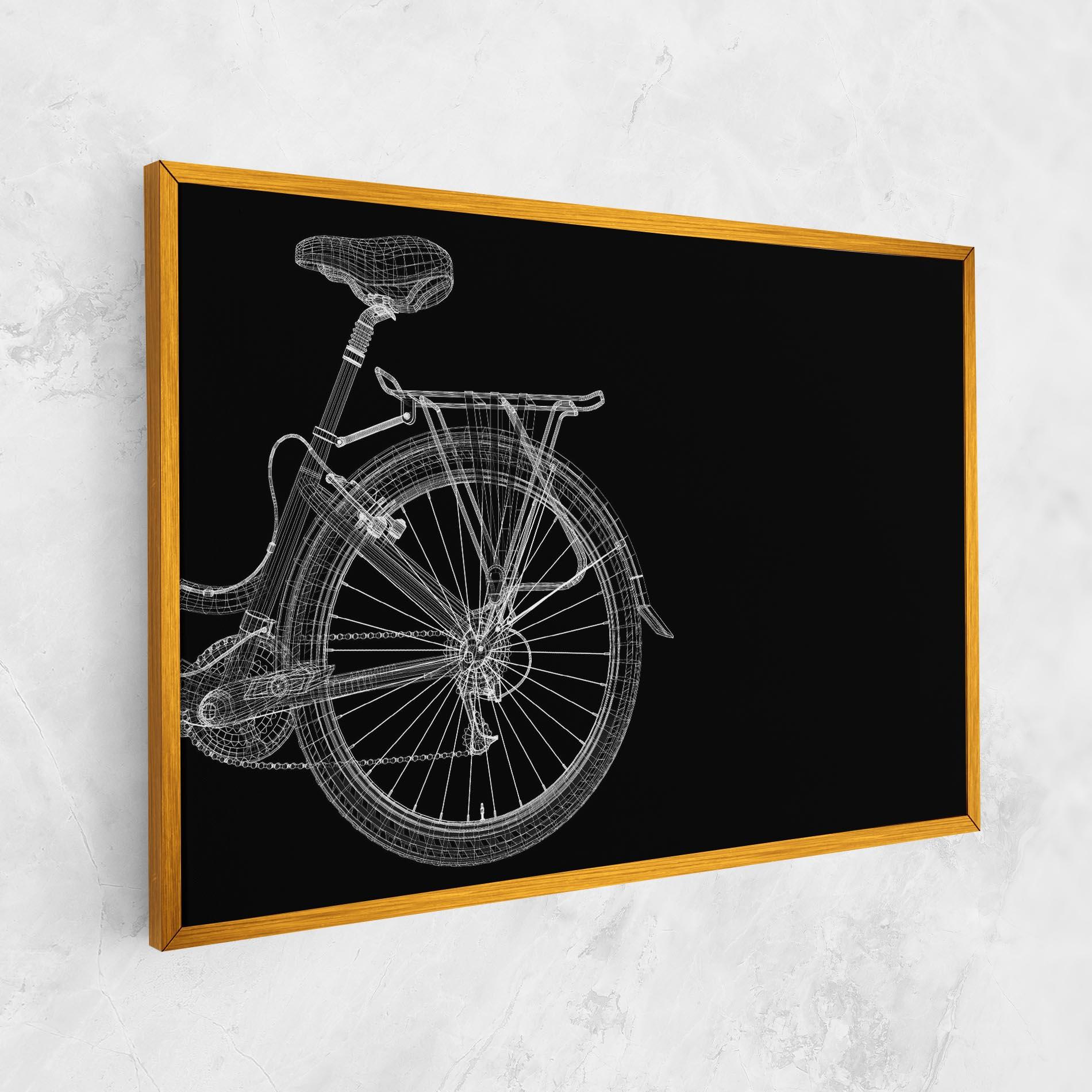 Leinwandbild 3d Wire Model Bike mockup 1