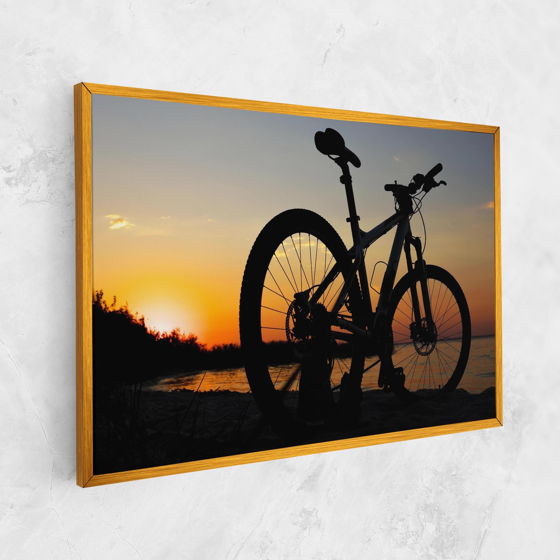 Leinwandbild Beach Bike Silhouette mockup 1