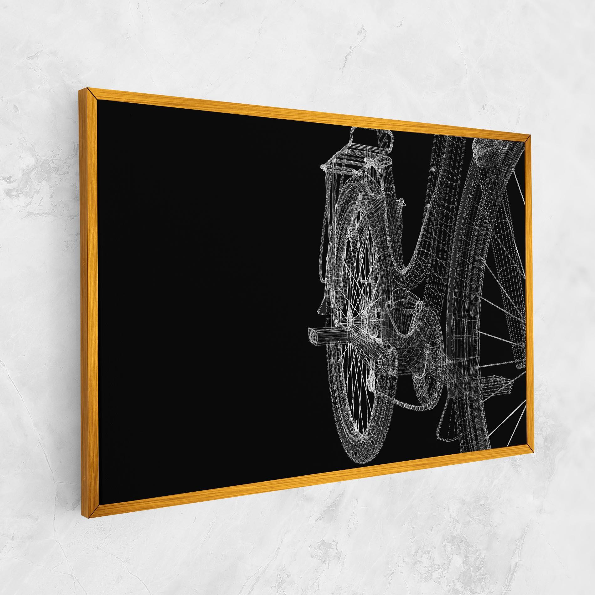 Leinwandbild Bike Wire Model 3d mockup 1