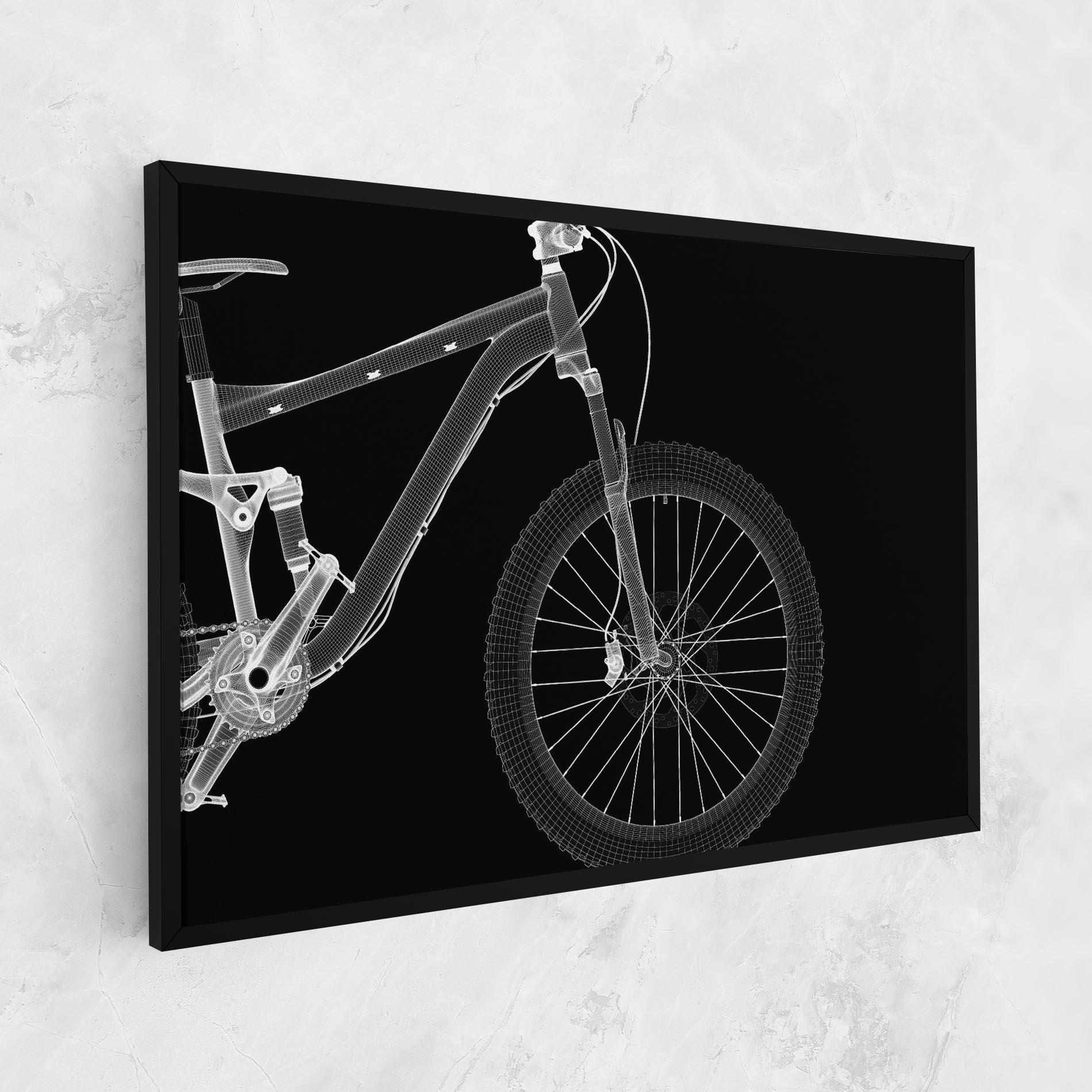 Leinwandbild 3d White Model Bike mockup 1