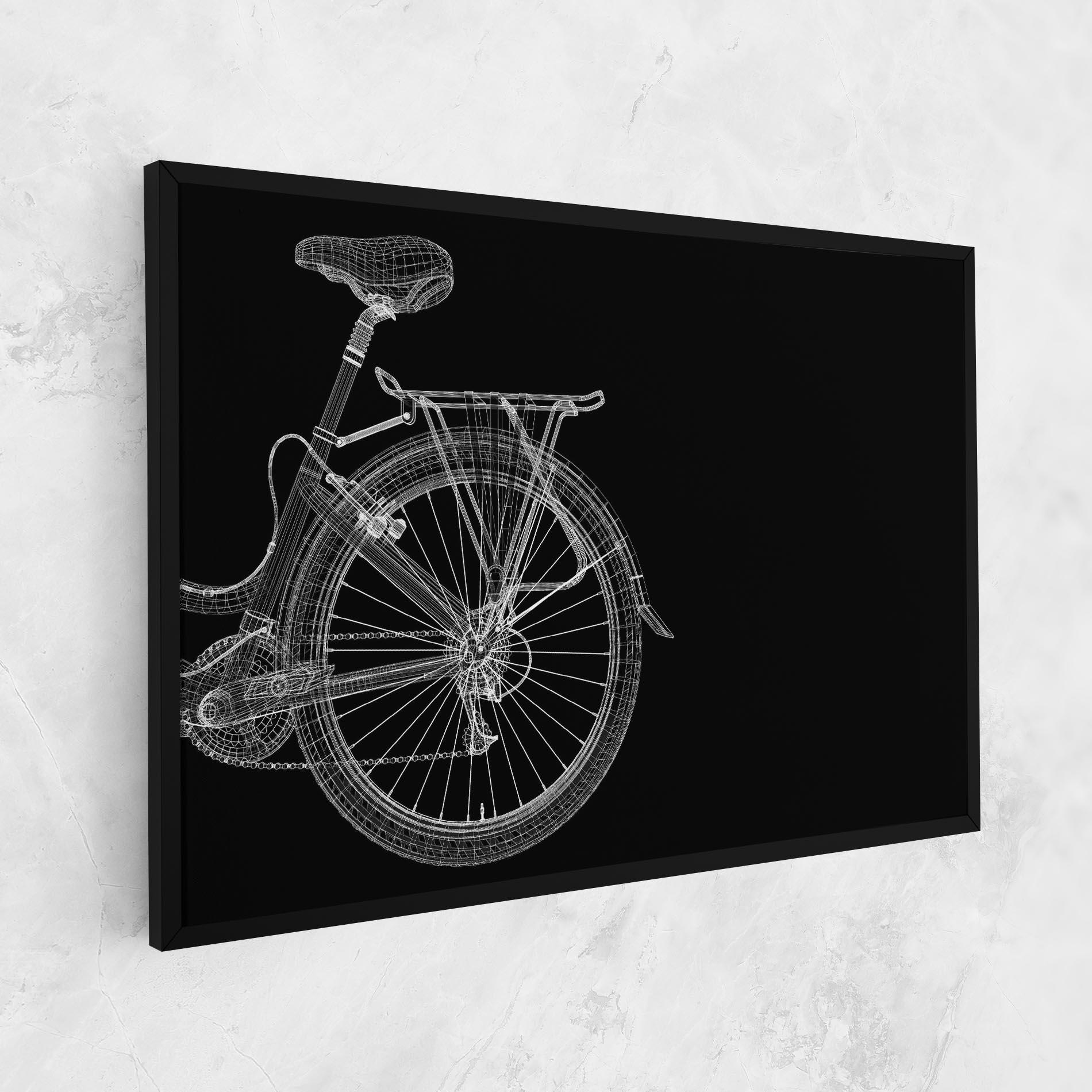 Leinwandbild 3d Wire Model Bike mockup 1