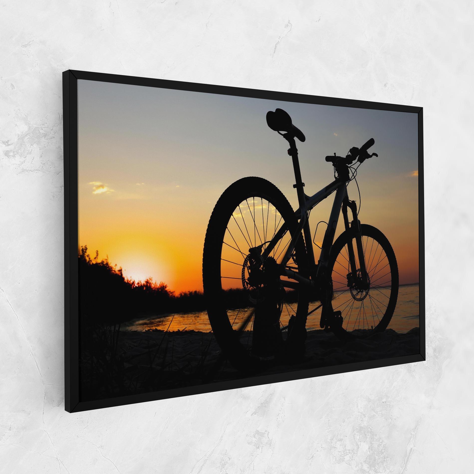 Leinwandbild Beach Bike Silhouette mockup 1