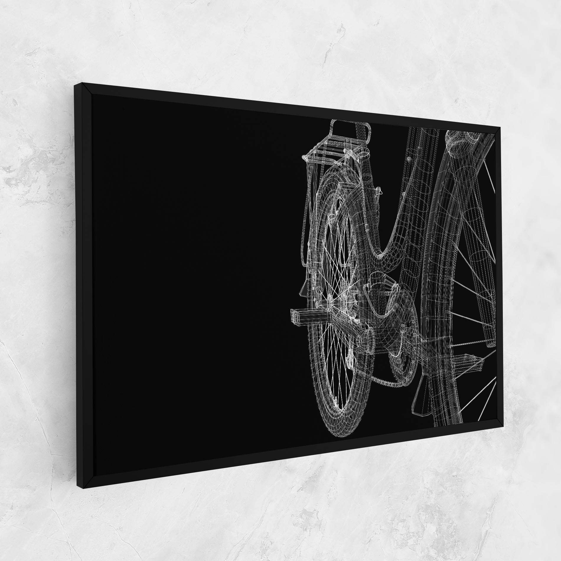 Leinwandbild Bike Wire Model 3d mockup 1