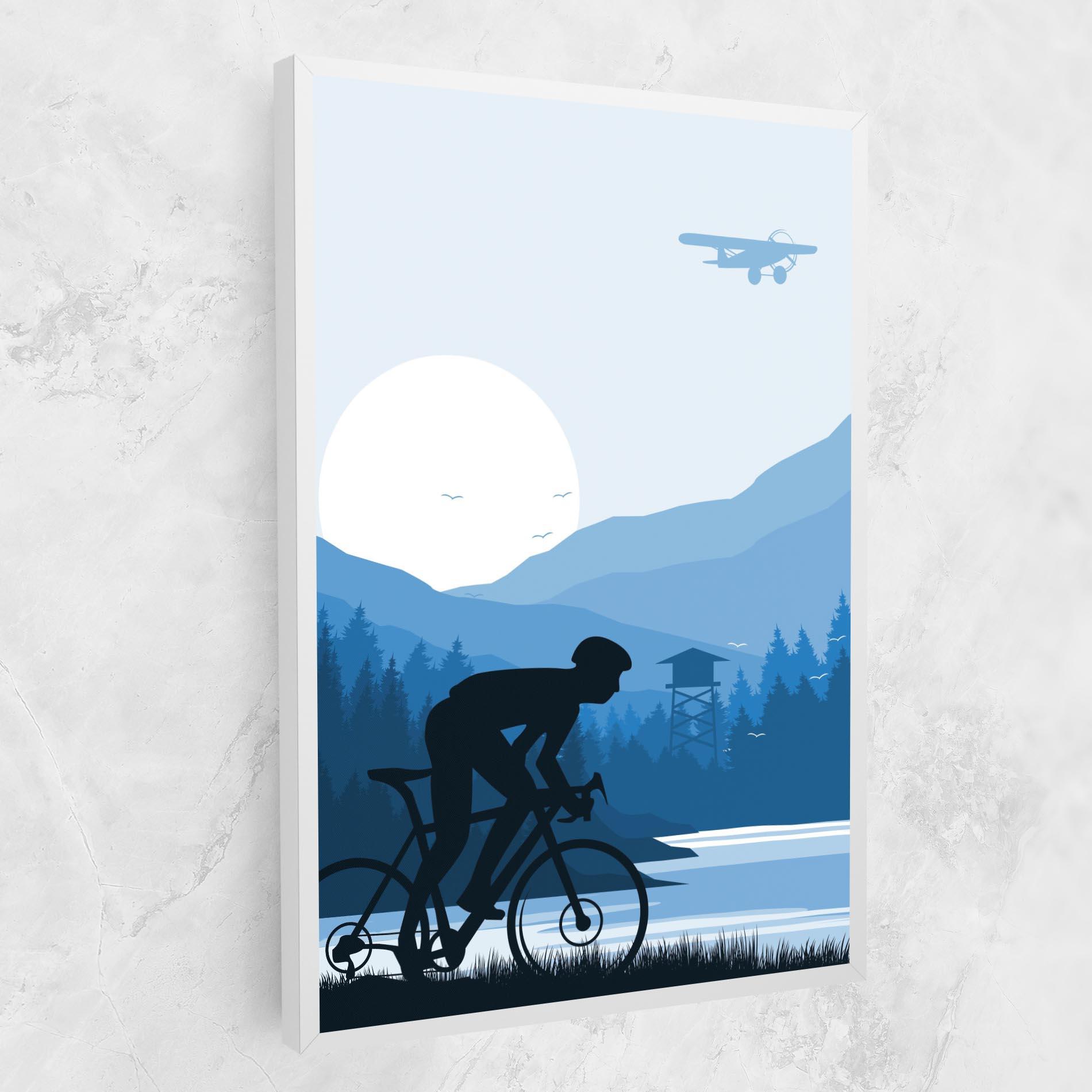 Leinwandbild Blue Light Bike mockup 1