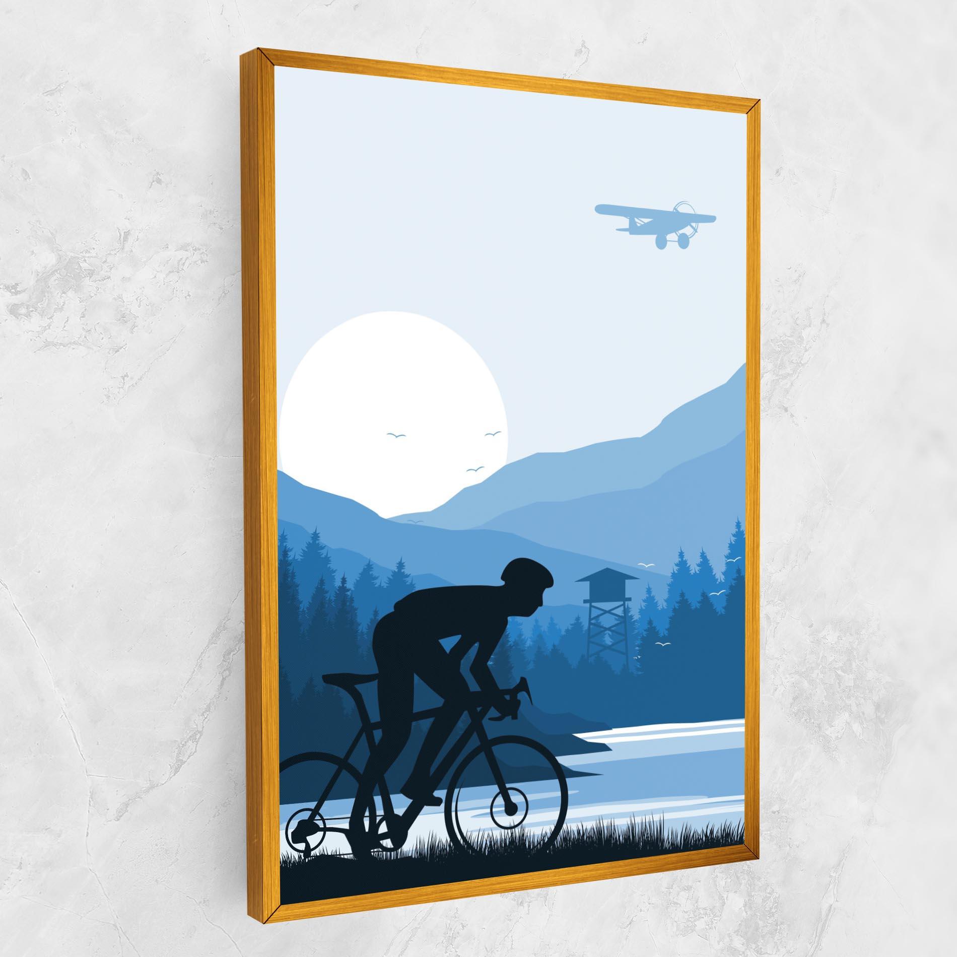 Leinwandbild Blue Light Bike mockup 1