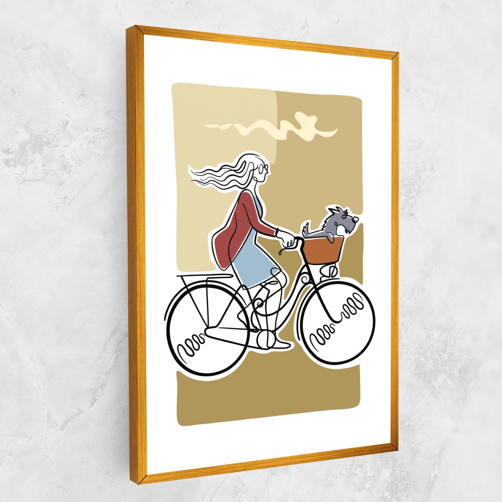 Leinwandbild Dog On Bike mockup 1